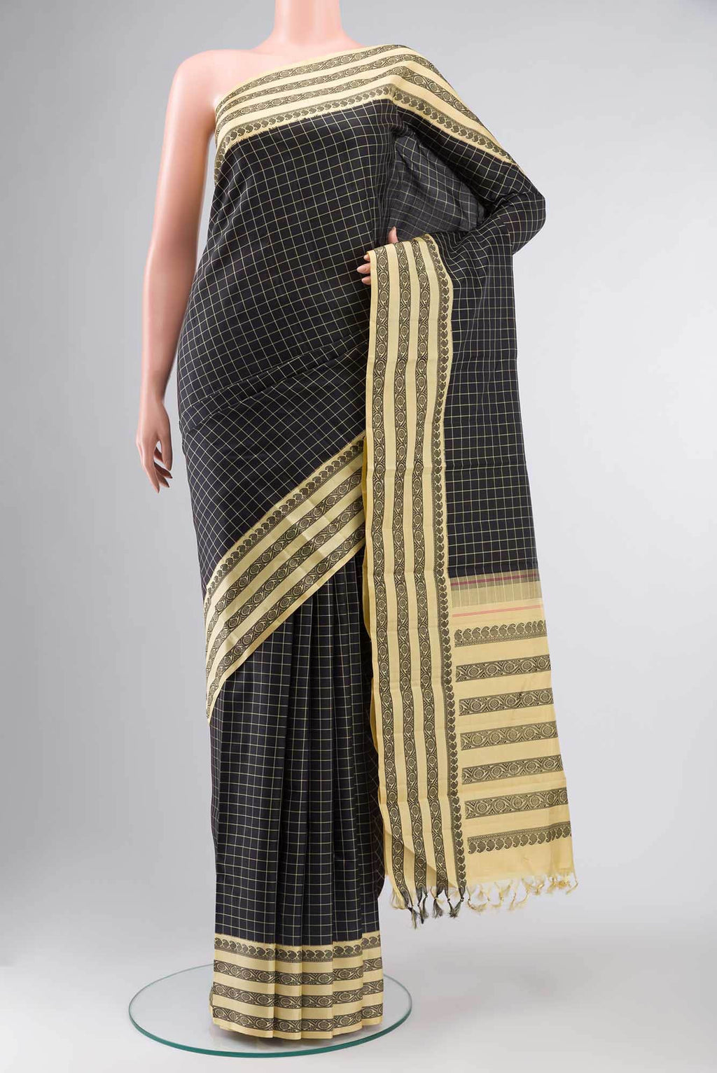 Black Kanchipuram Silk Saree