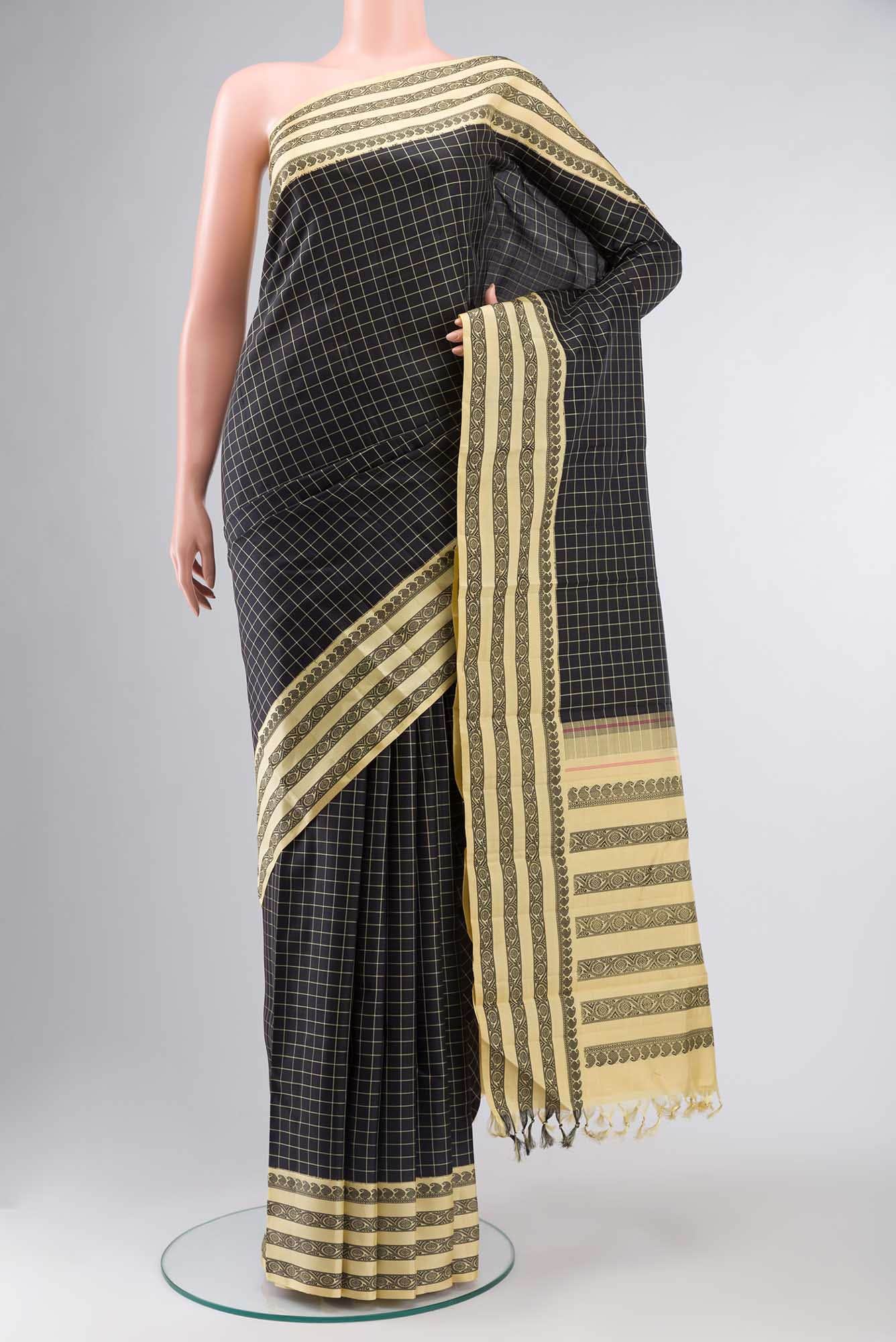 Black Kanchipuram Silk Saree