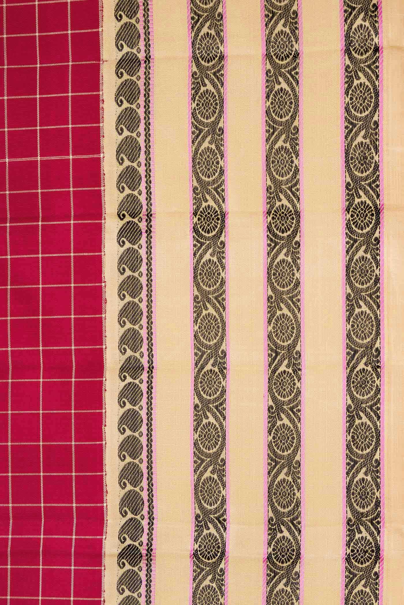 Maroon Dual Tone Kanjivaram Silk Saree