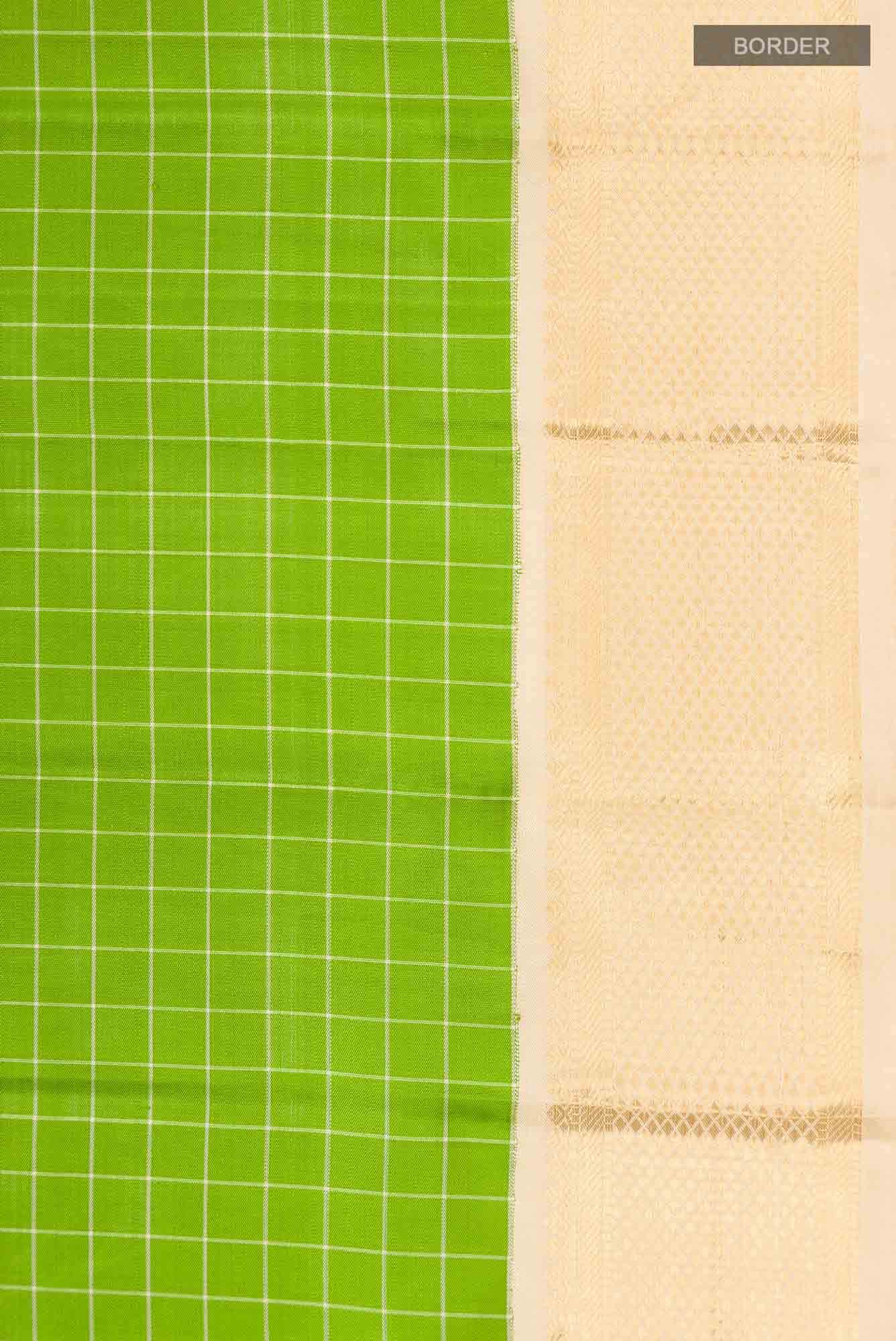 Pure Silk Pure Zari Green Kanchipuram Saree