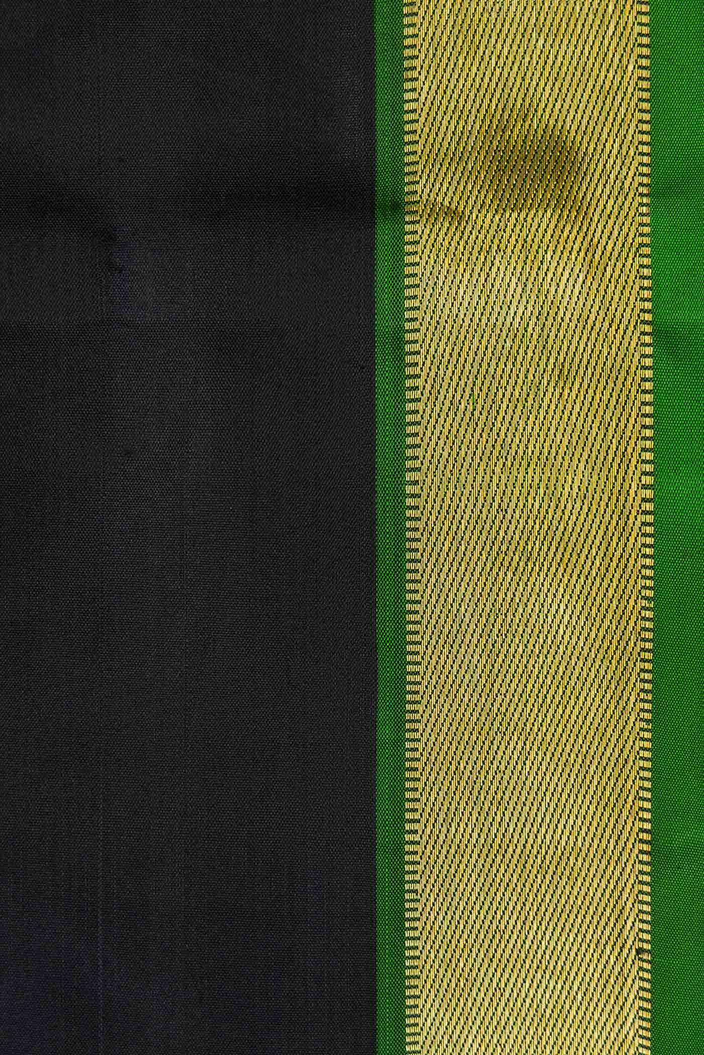 Pure Silk Pure Zari Black Dual Tone Kanchipuram Saree