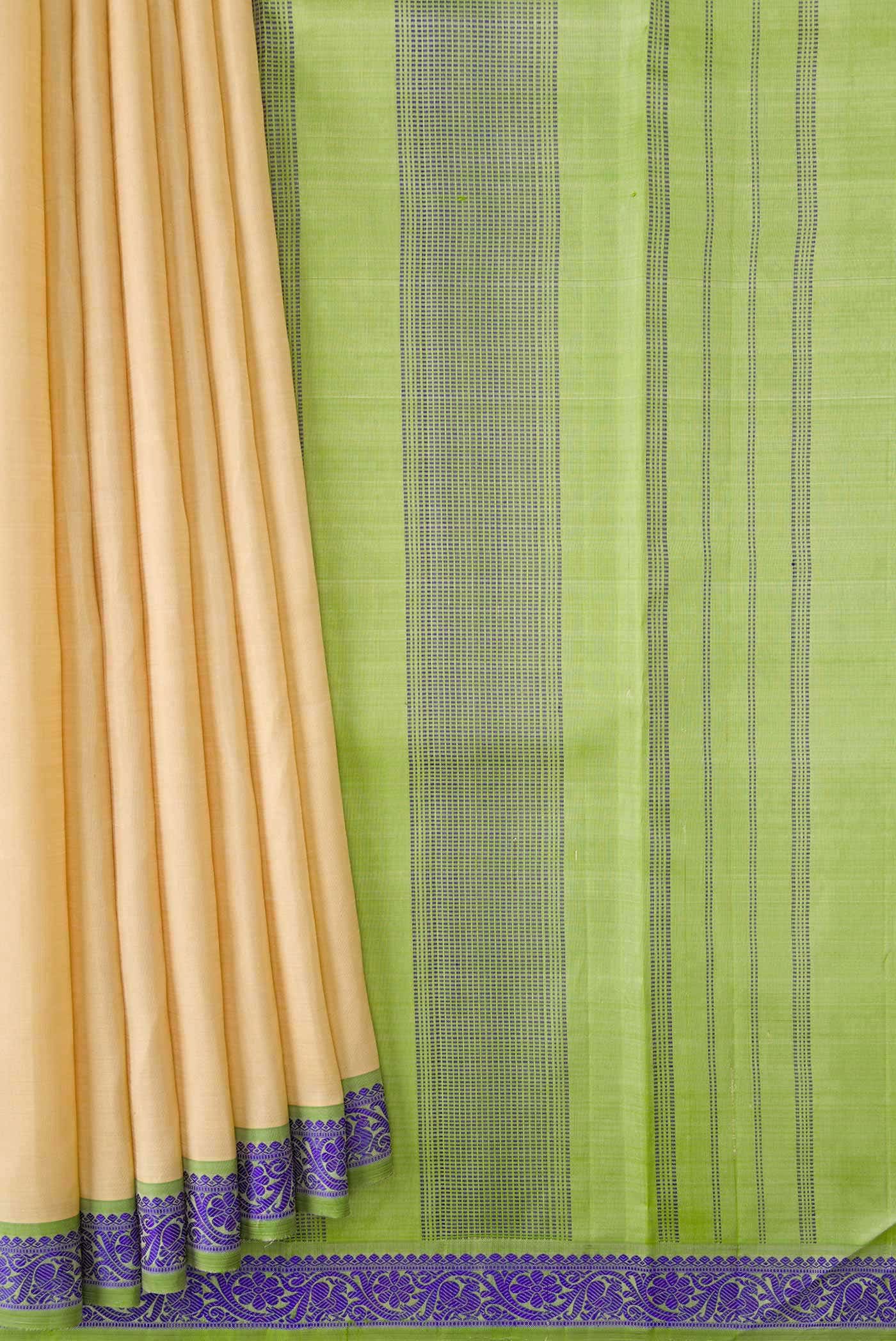 Sandal Dual Tone Kanchipuram Silk Saree