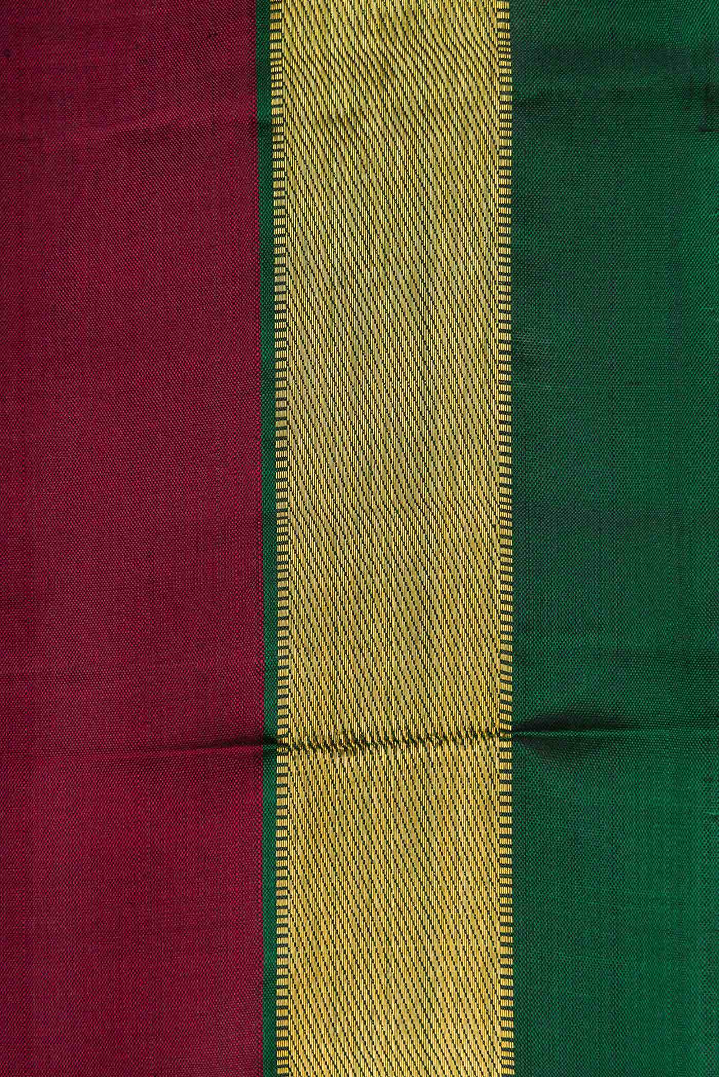 Pure Silk Pure Zari Maroon Dual Tone Kanchipuram Saree