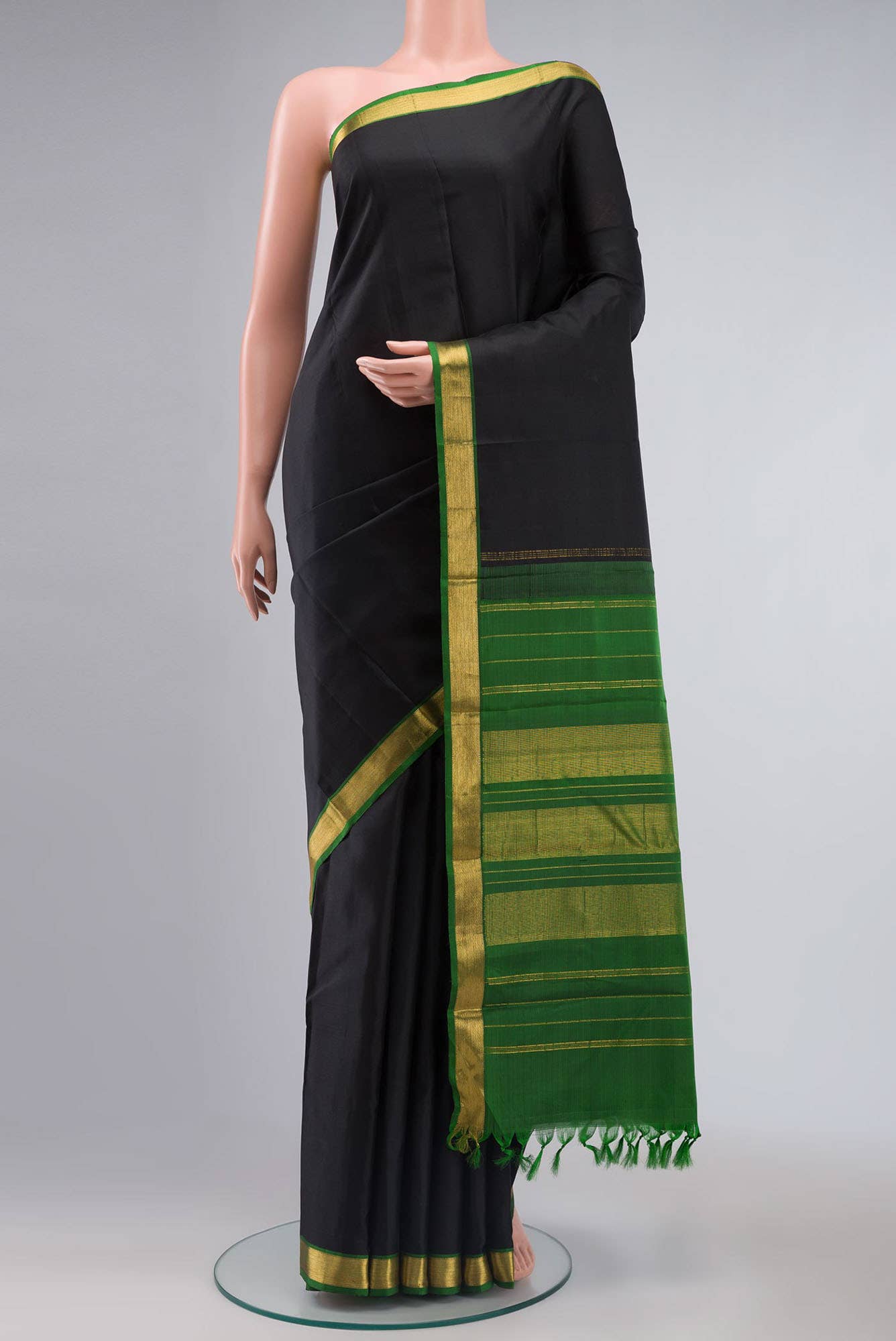 Black Kanchipuram Silk Saree