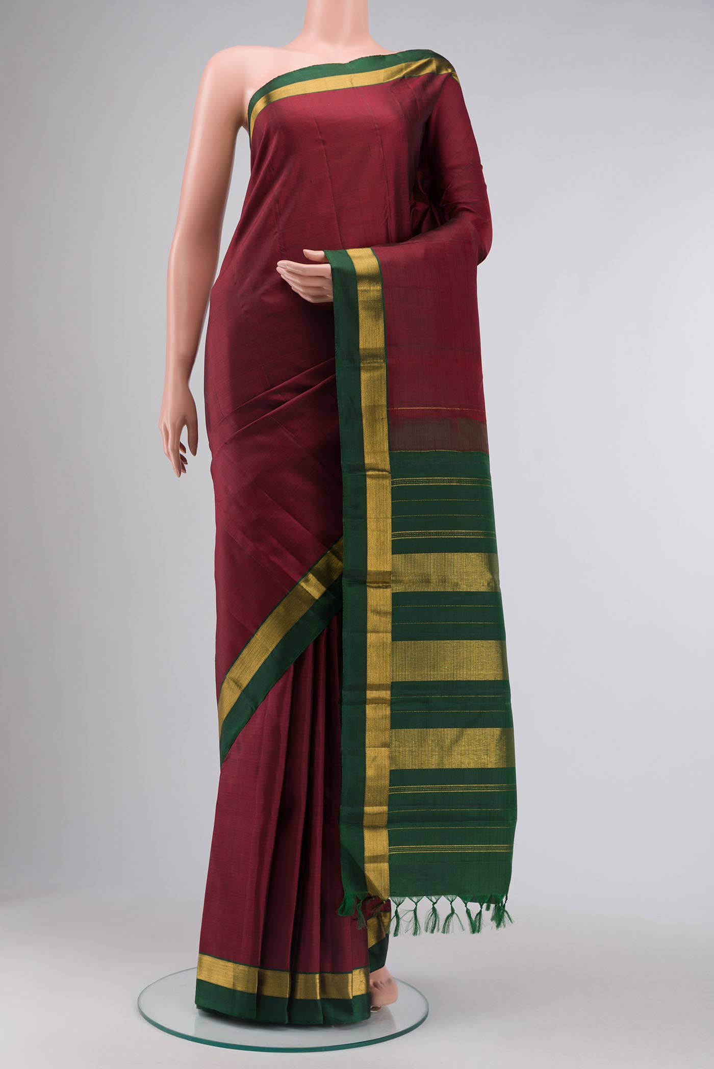 Maroon Kanchipuram Silk Saree
