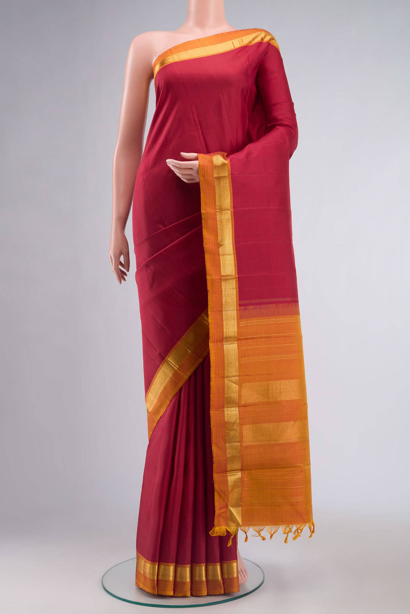 Maroon Kanchipuram Silk Saree