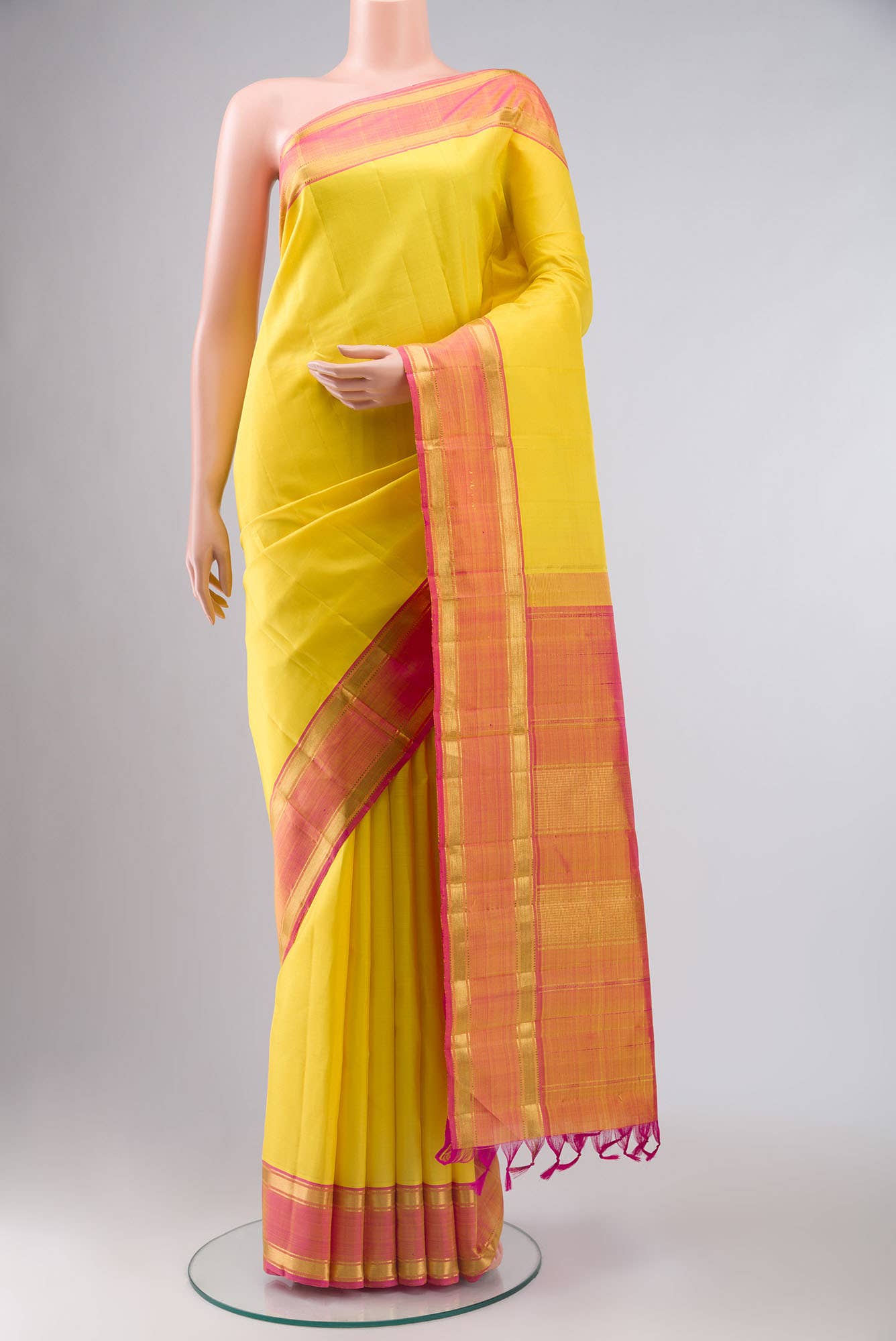 Yellow Kanchipuram Silk Saree