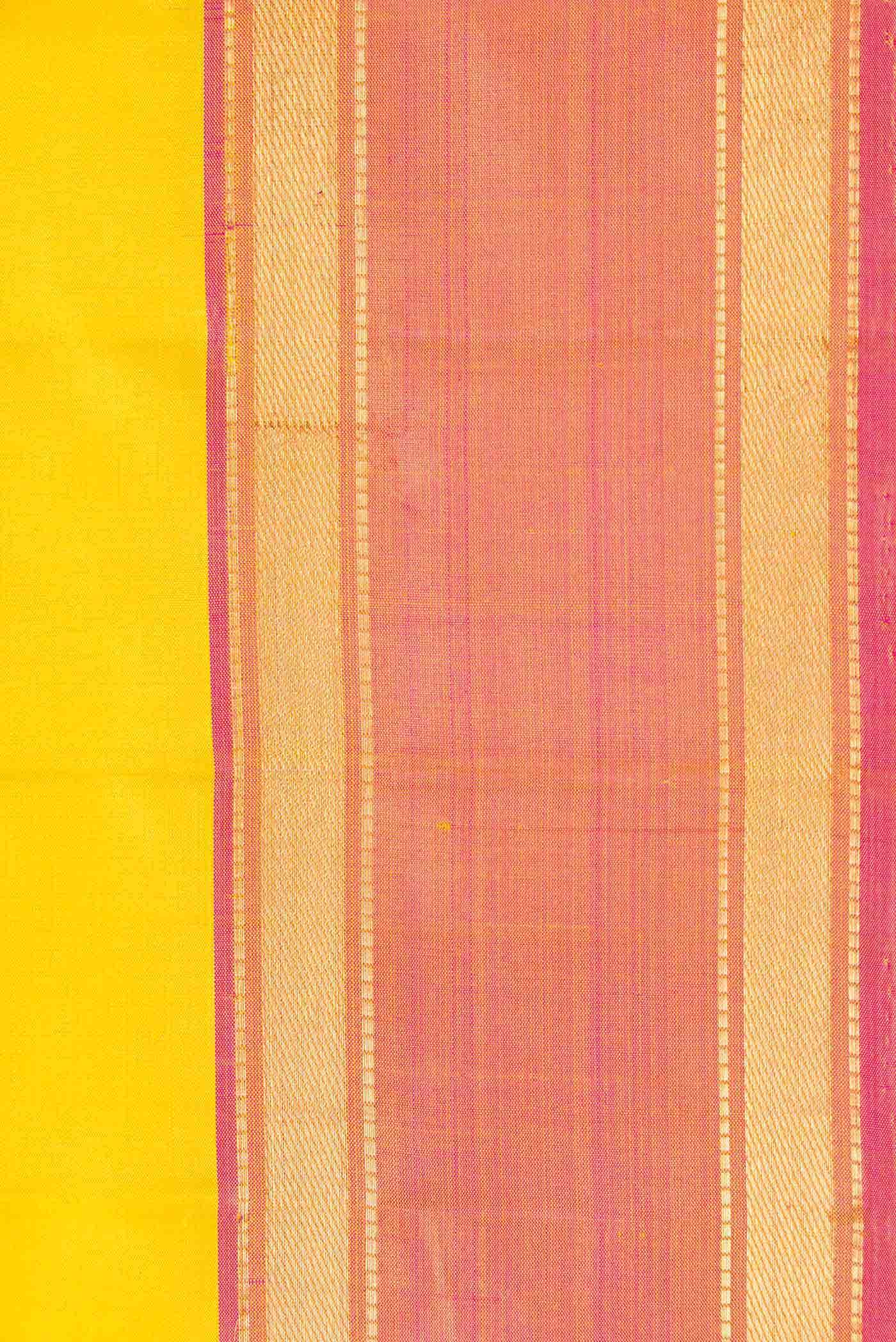 Pure Silk Pure Zari Yellow Dual Tone Kanchipuram Saree