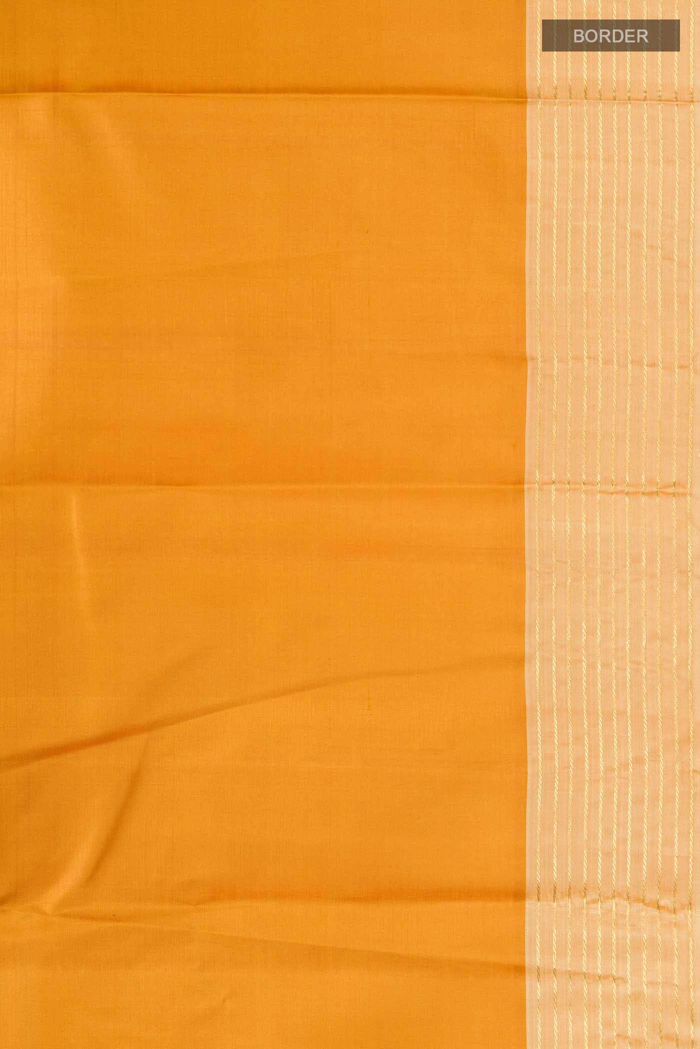 Mustard Kanchipuram Silk Saree
