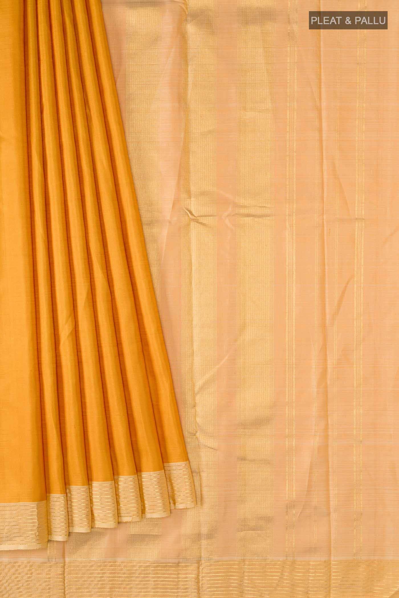 Mustard Kanchipuram Silk Saree