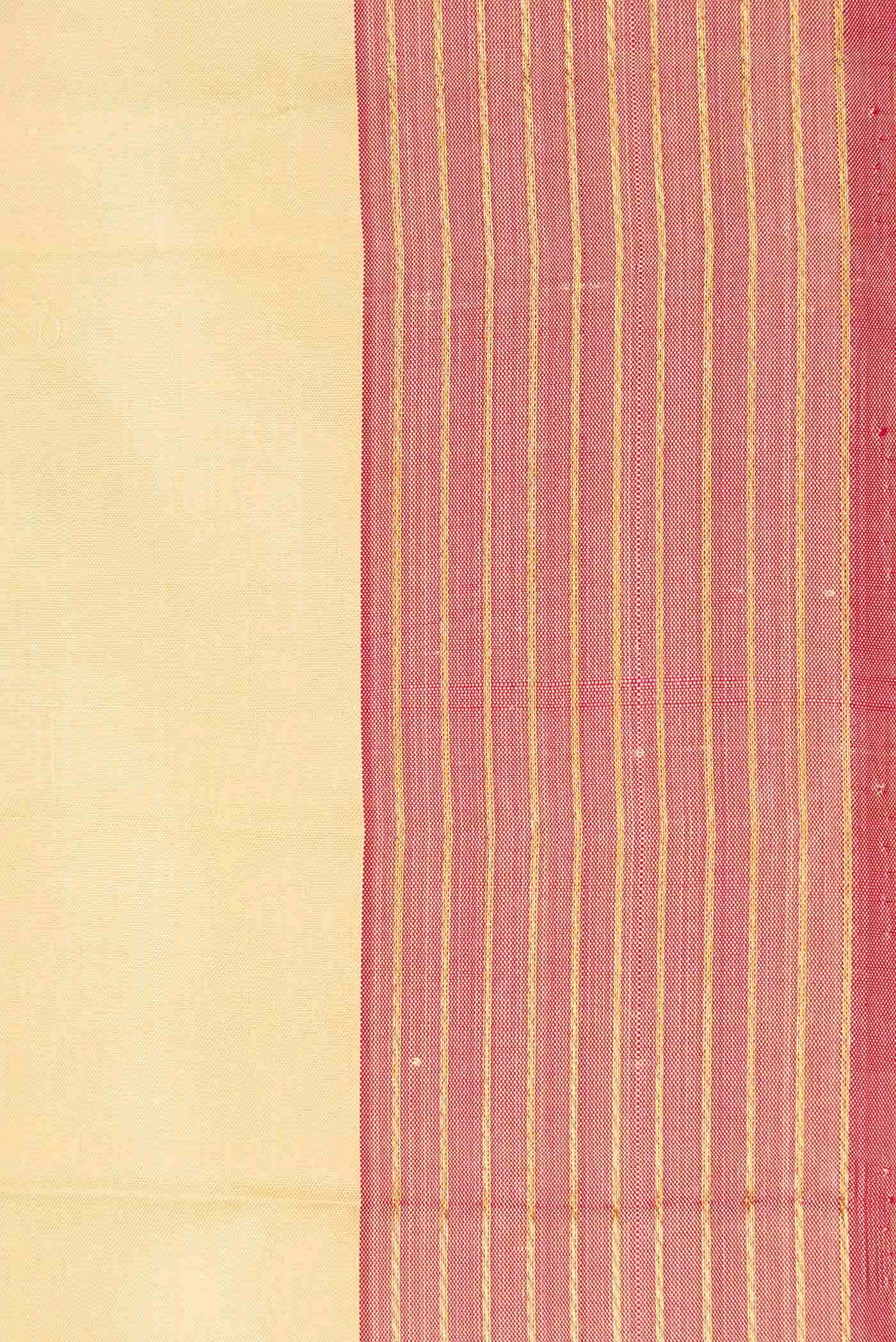 Pure Silk Pure Zari Sandal Dual Tone Kanchipuram Saree