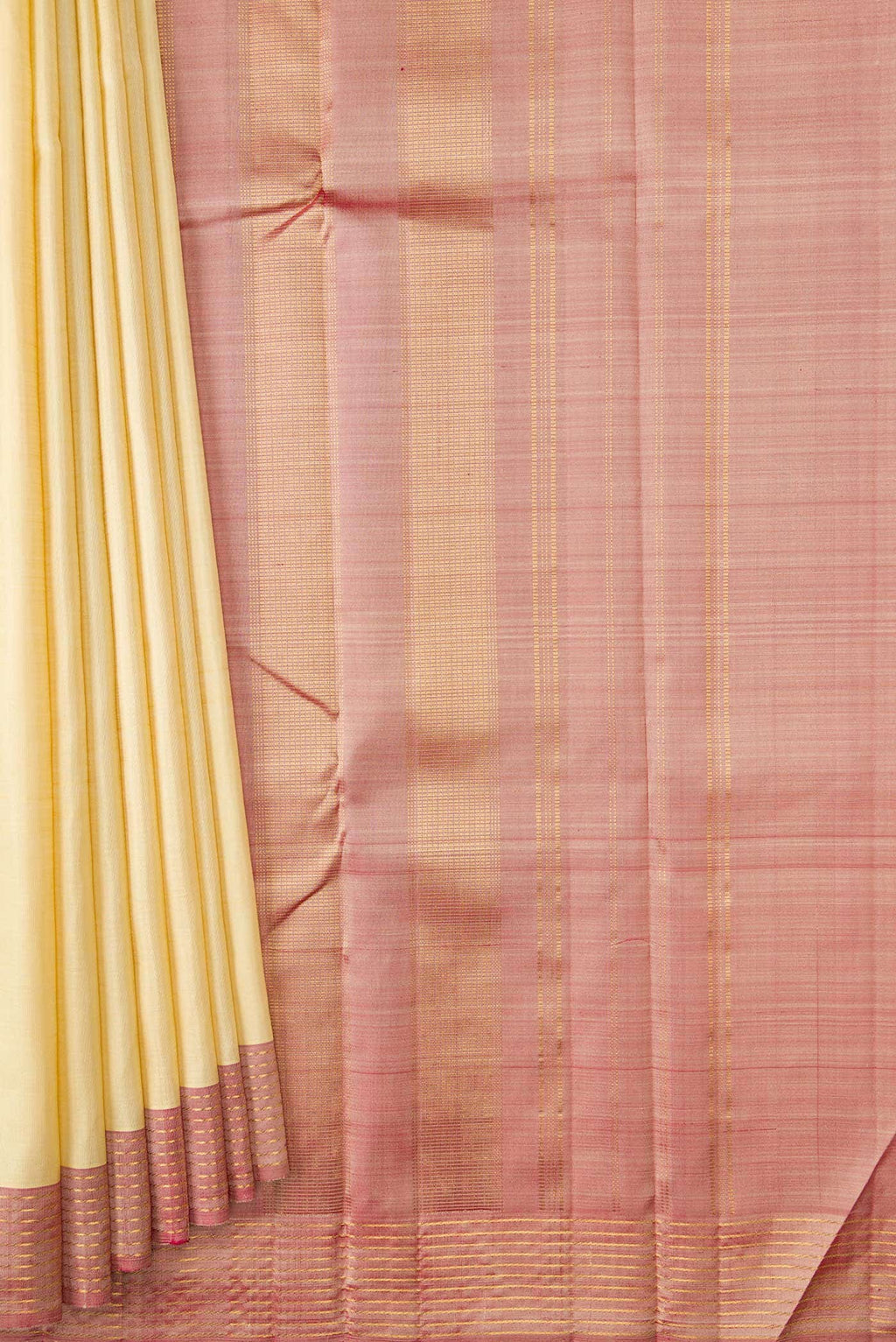 Pure Silk Pure Zari Sandal Dual Tone Kanchipuram Saree
