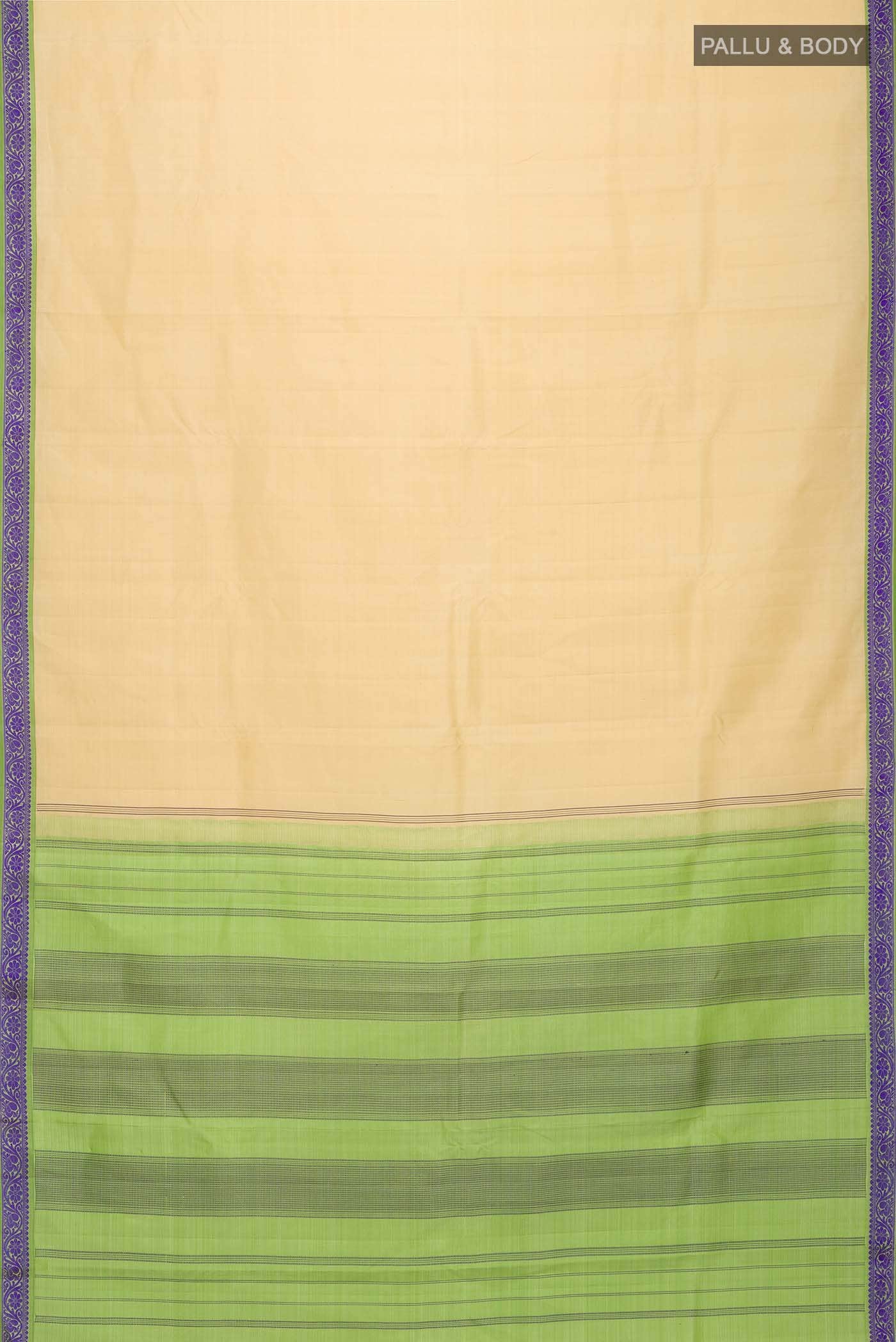 Beige Kanchipuram Silk Saree