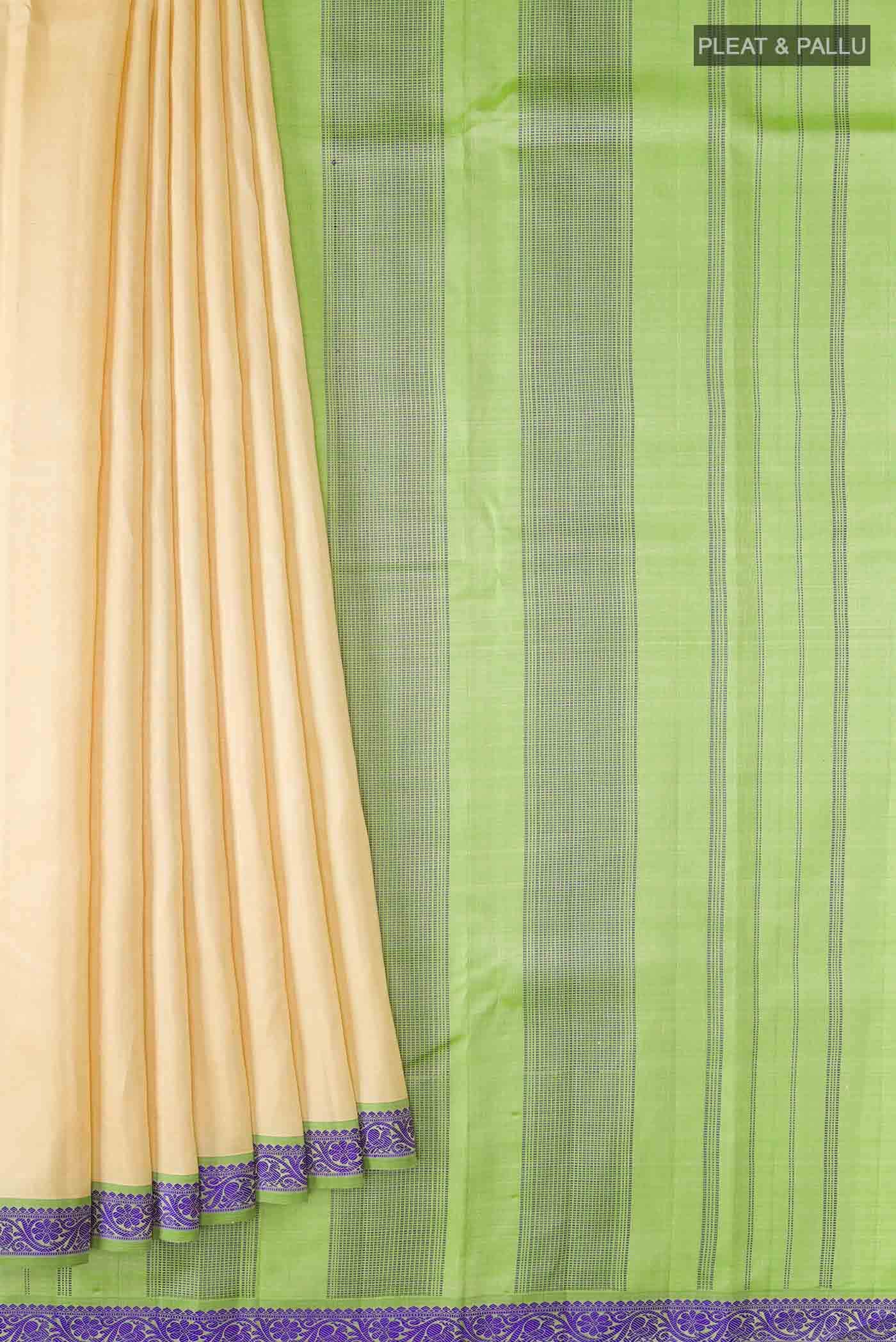 Beige Kanchipuram Silk Saree
