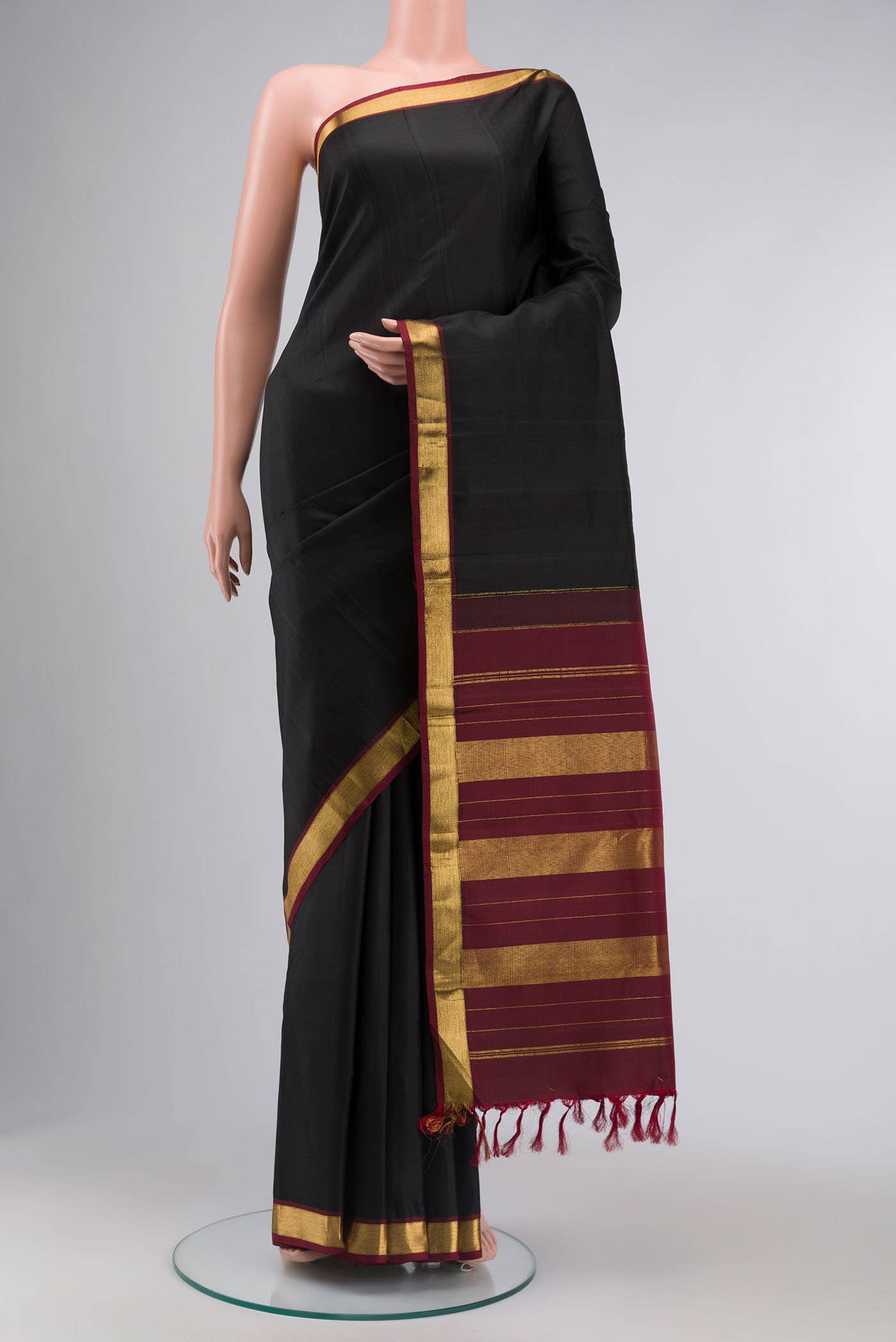 Black Kanchipuram Silk Saree