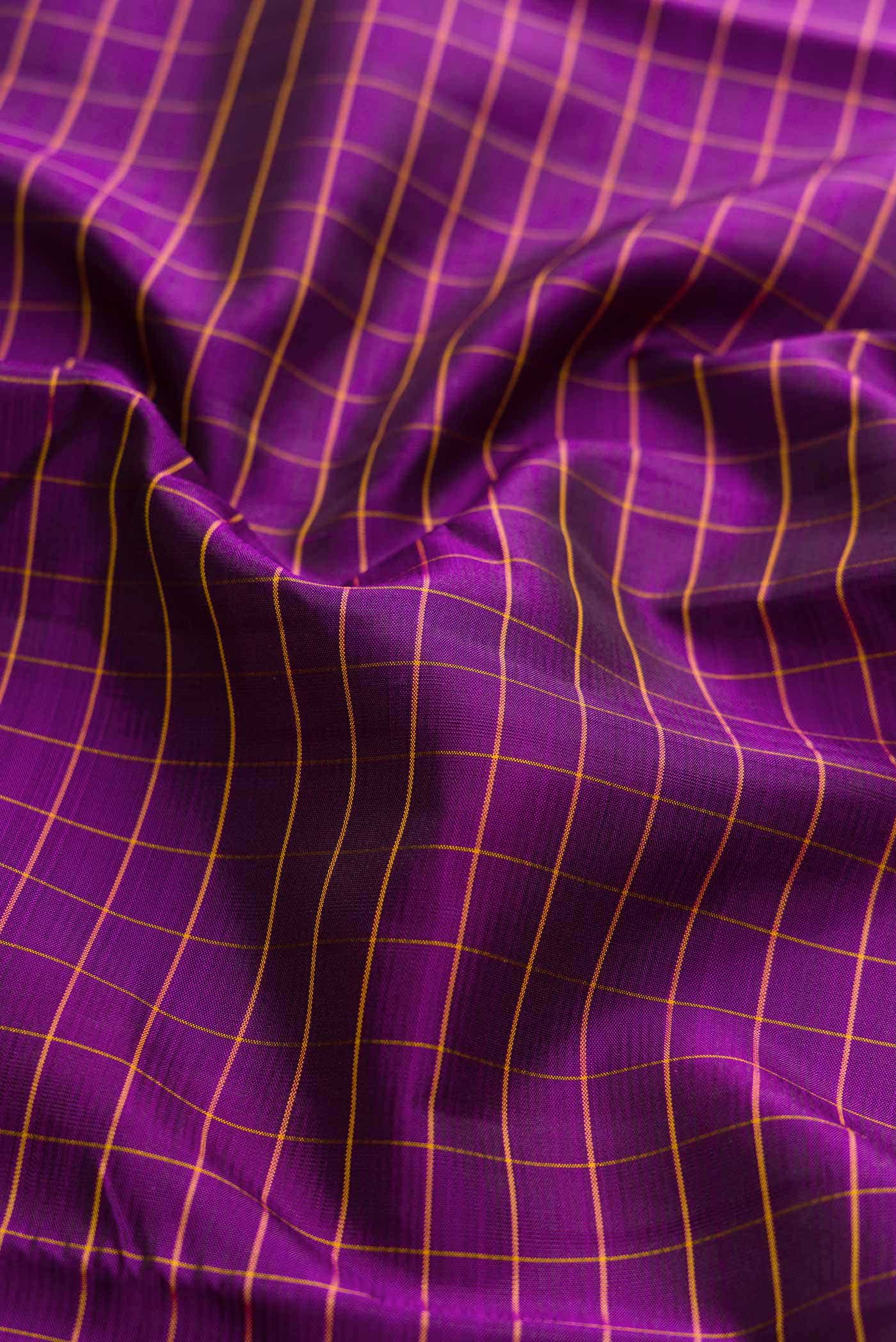 Pure Silk Pure Zari Purple Dual Tone Kanchipuram Saree