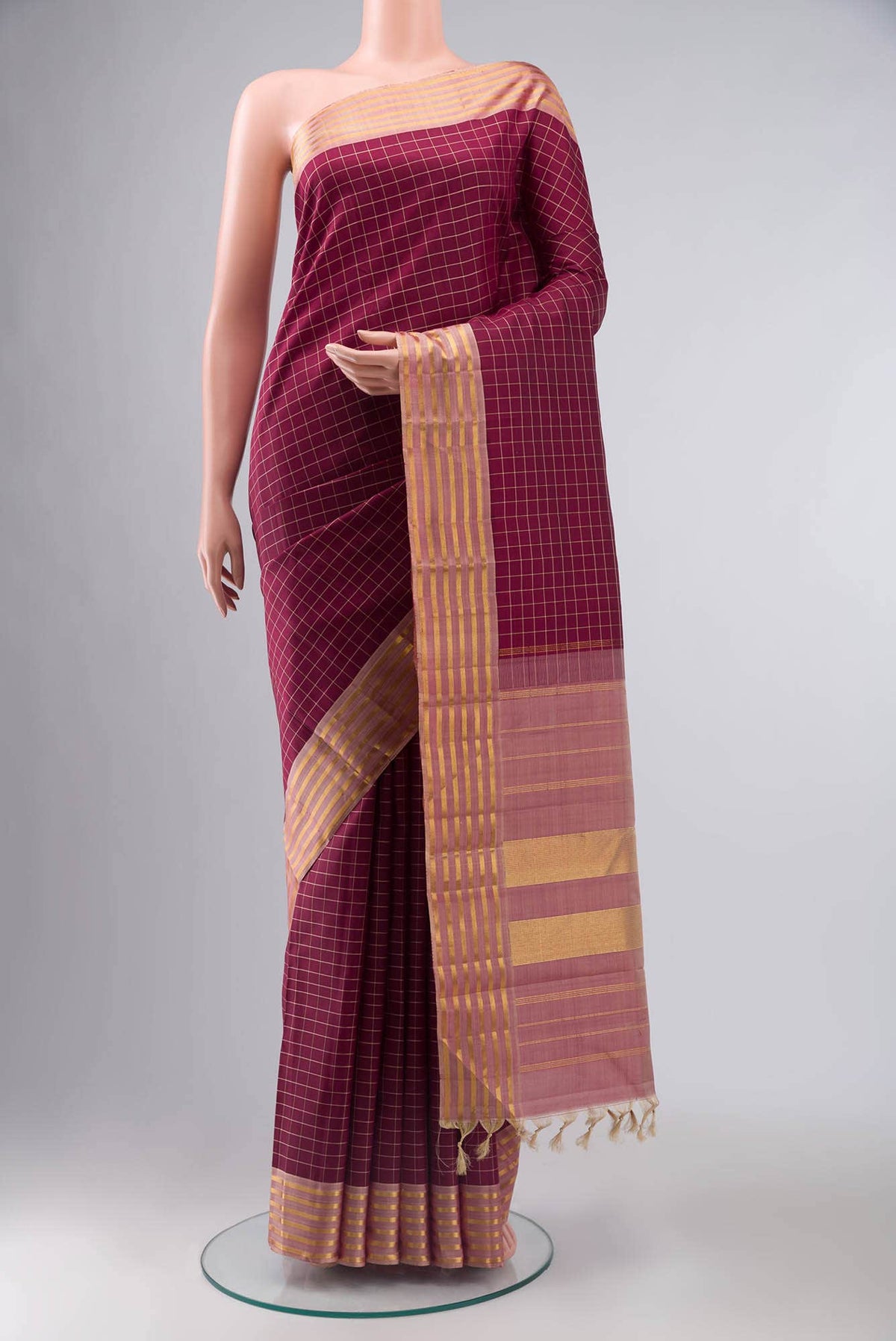 Maroon Kanjivaram Silk Saree