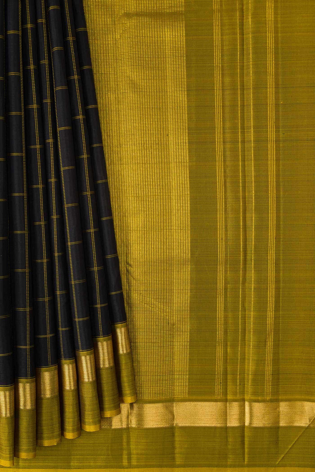 Pure Silk Pure Zari Black Kanchipuram Saree