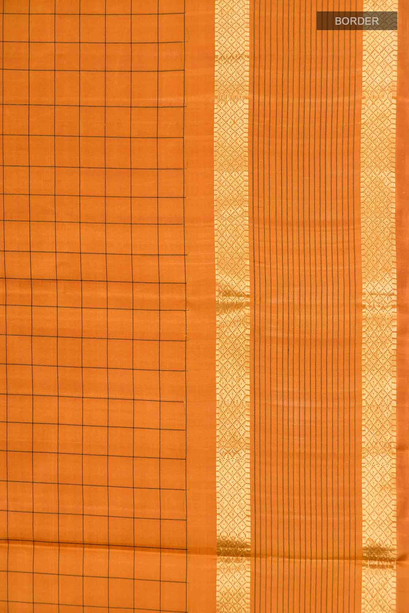 Mustard Kanchipuram Silk Saree