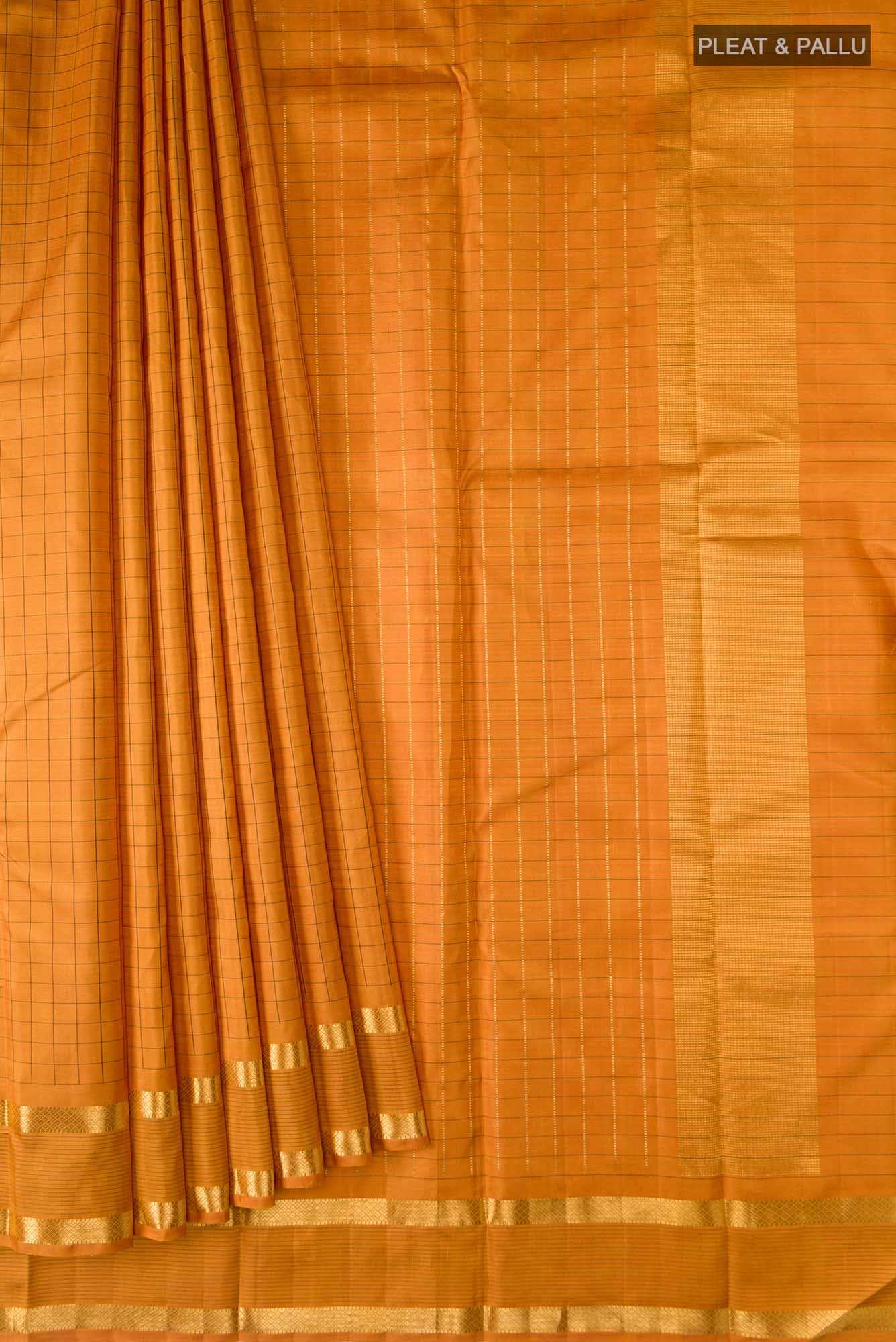 Mustard Kanchipuram Silk Saree