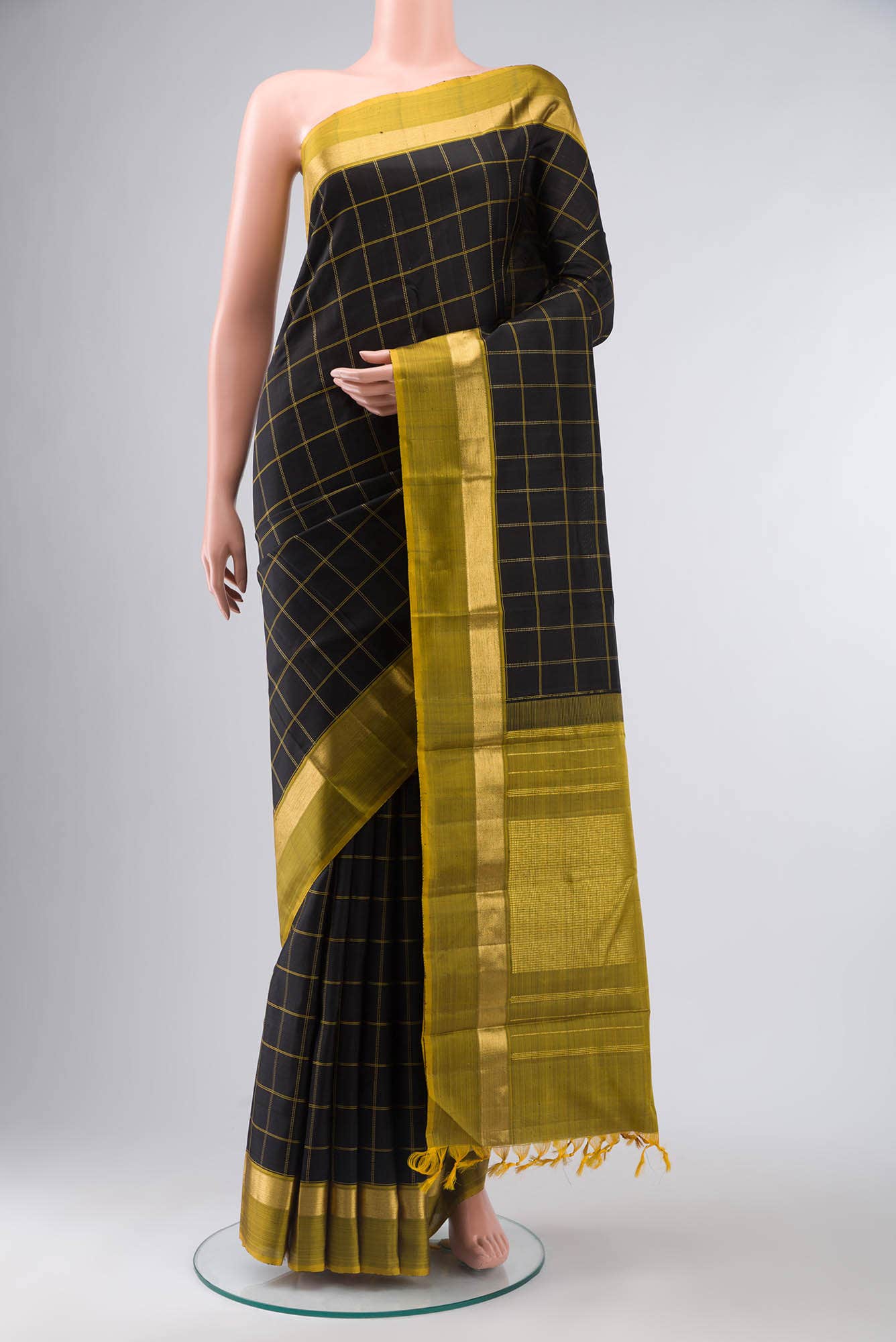 Black Kanchipuram Silk Saree