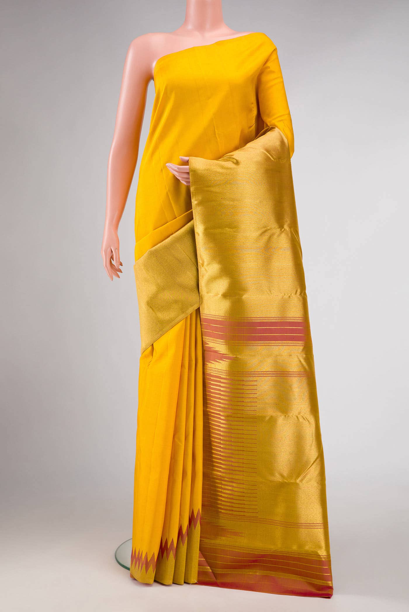Yellow Dual Tone Kanchipuram Silk Saree