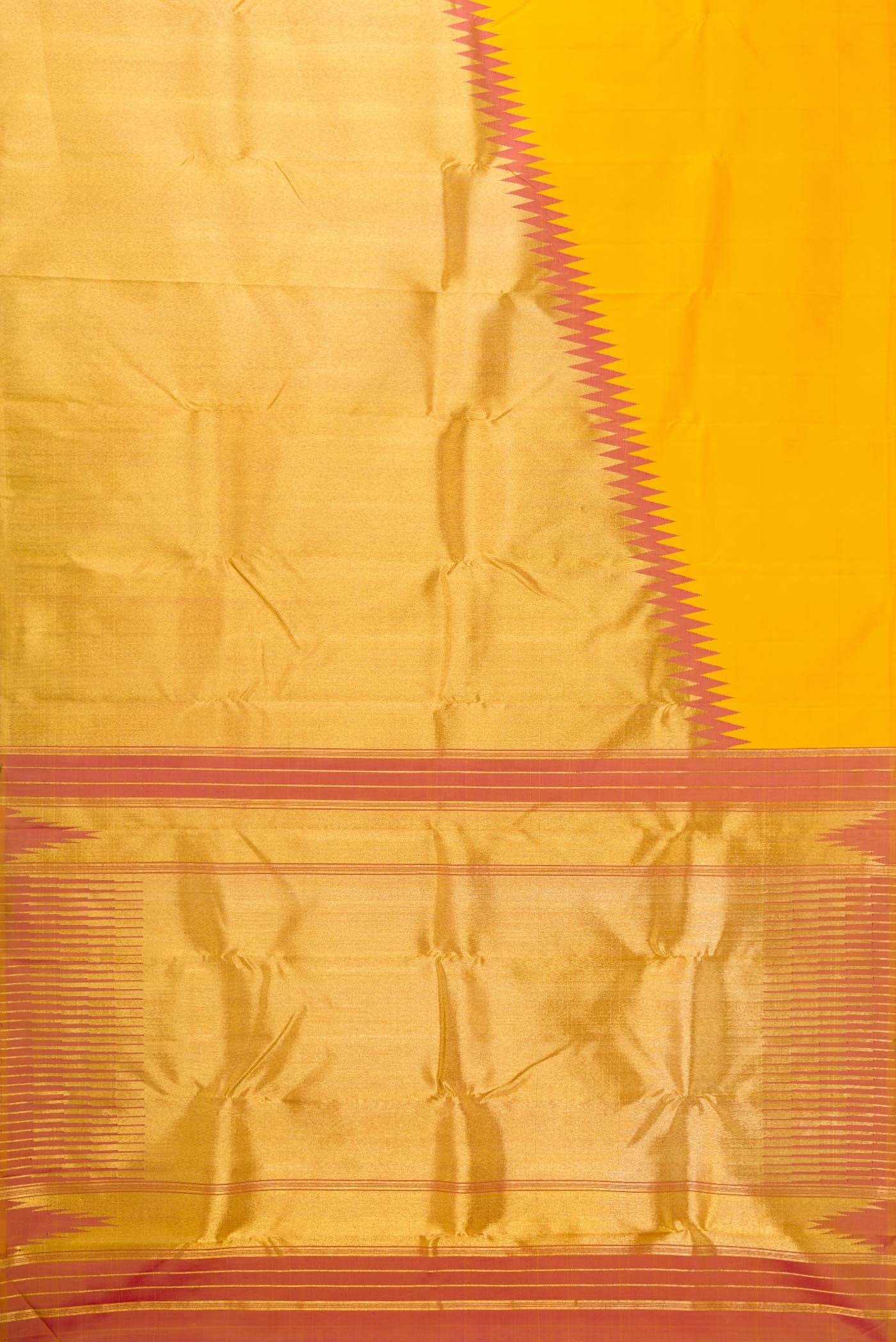 Yellow Dual Tone Kanchipuram Silk Saree