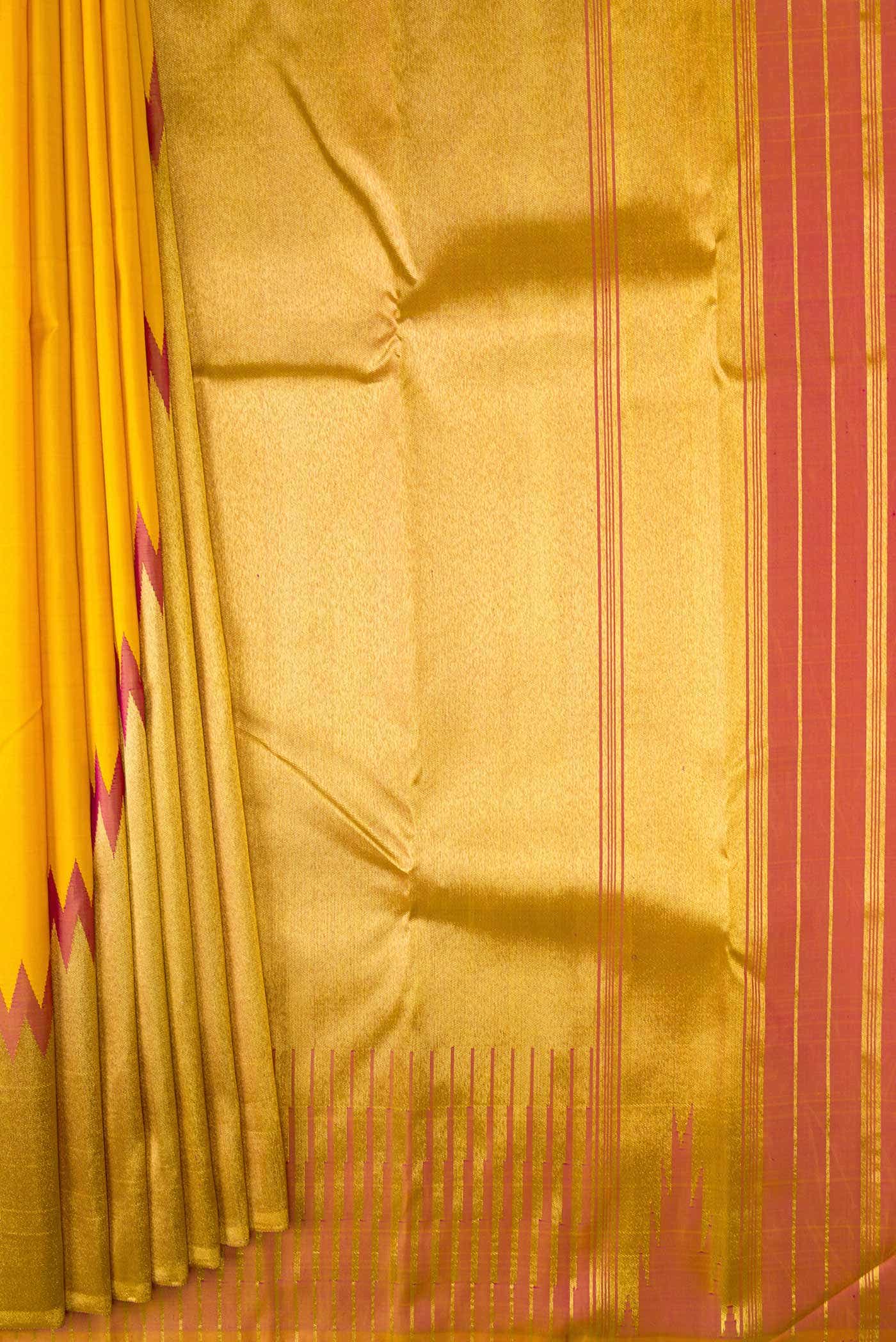 Yellow Dual Tone Kanchipuram Silk Saree