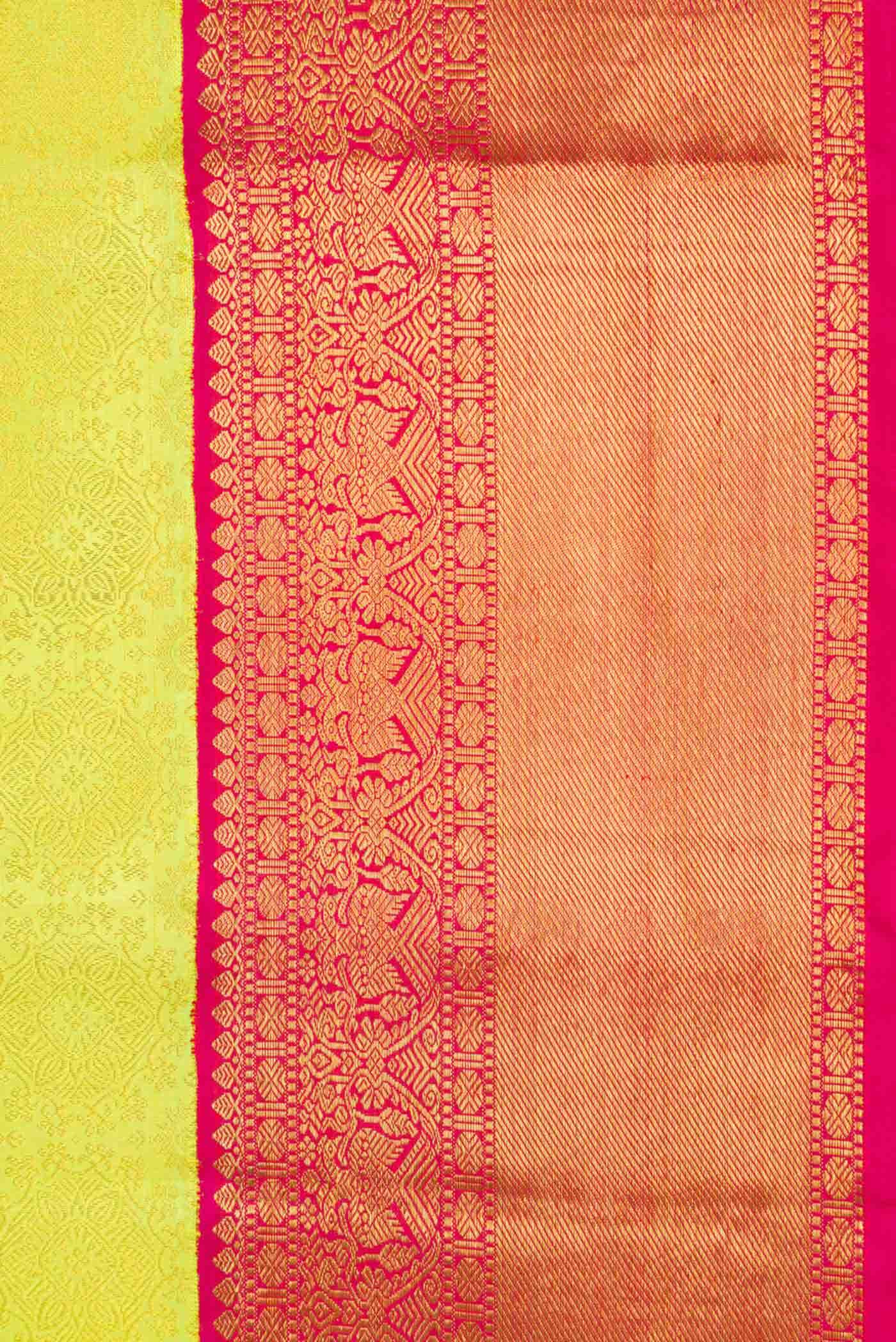 Parrot Green Dual Tone Kanchipuram Silk Saree