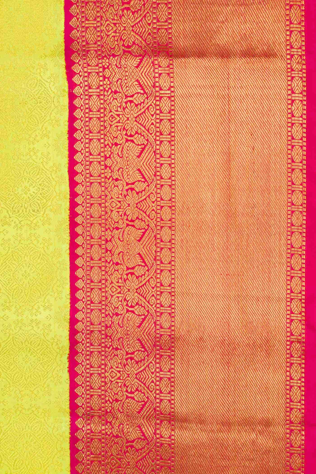 Parrot Green Dual Tone Kanchipuram Silk Saree