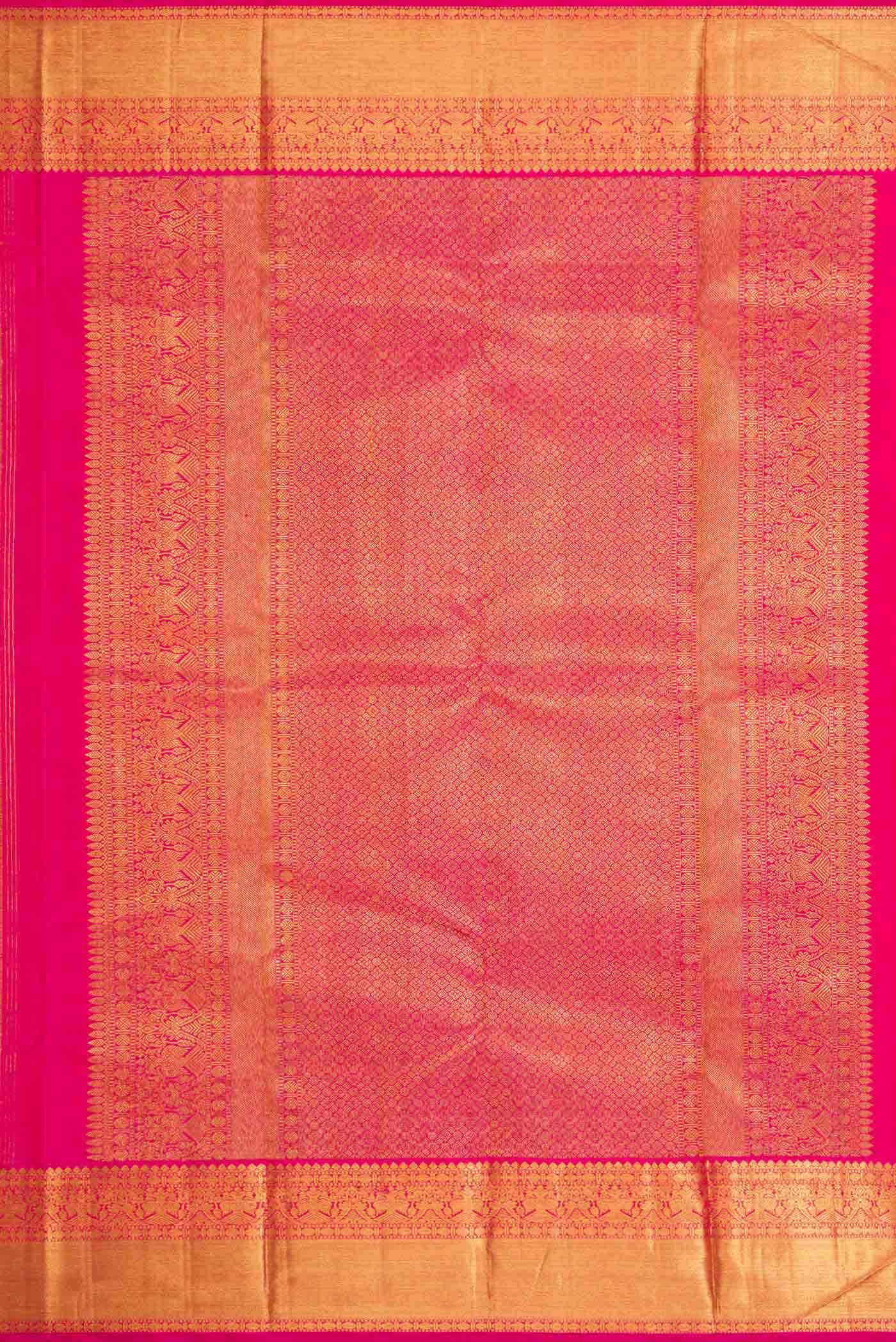 Parrot Green Dual Tone Kanchipuram Silk Saree