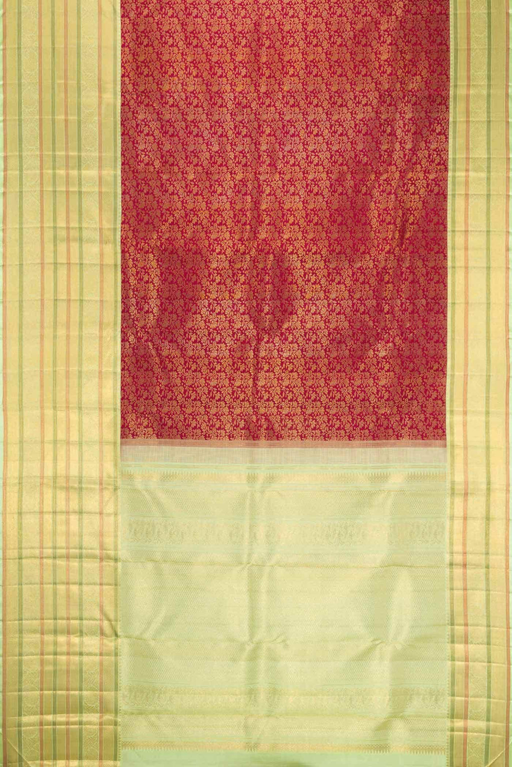 Maroon Dual Tone Kanchipuram Silk Saree