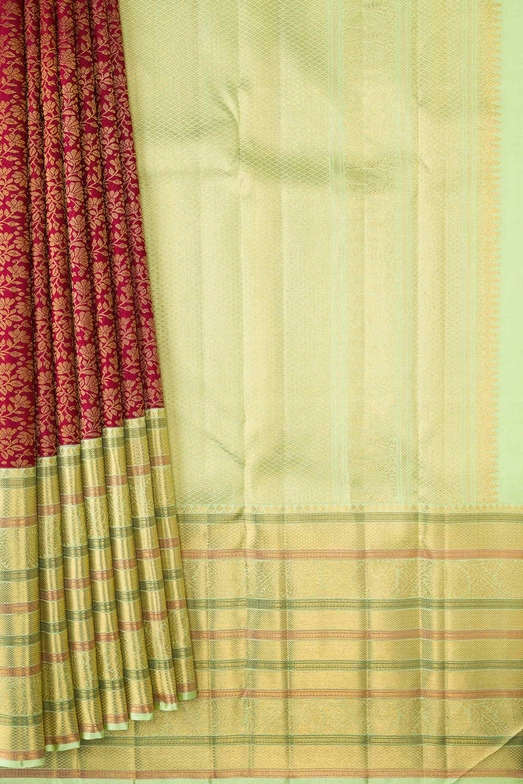 Maroon Dual Tone Kanchipuram Silk Saree