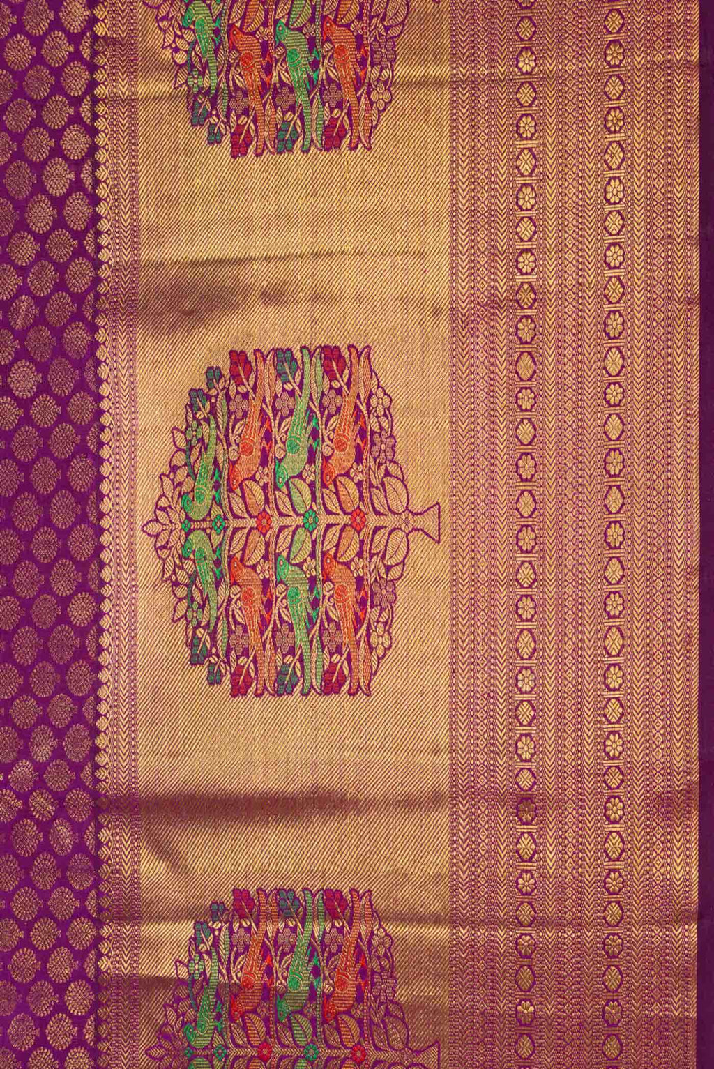 Magenta Dual Tone Kanchipuram Silk Saree