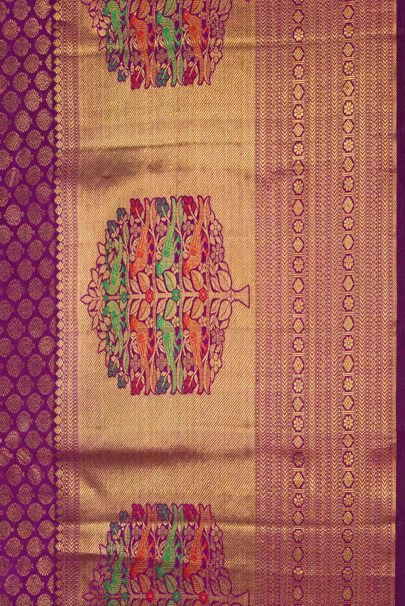 Magenta Dual Tone Kanchipuram Silk Saree