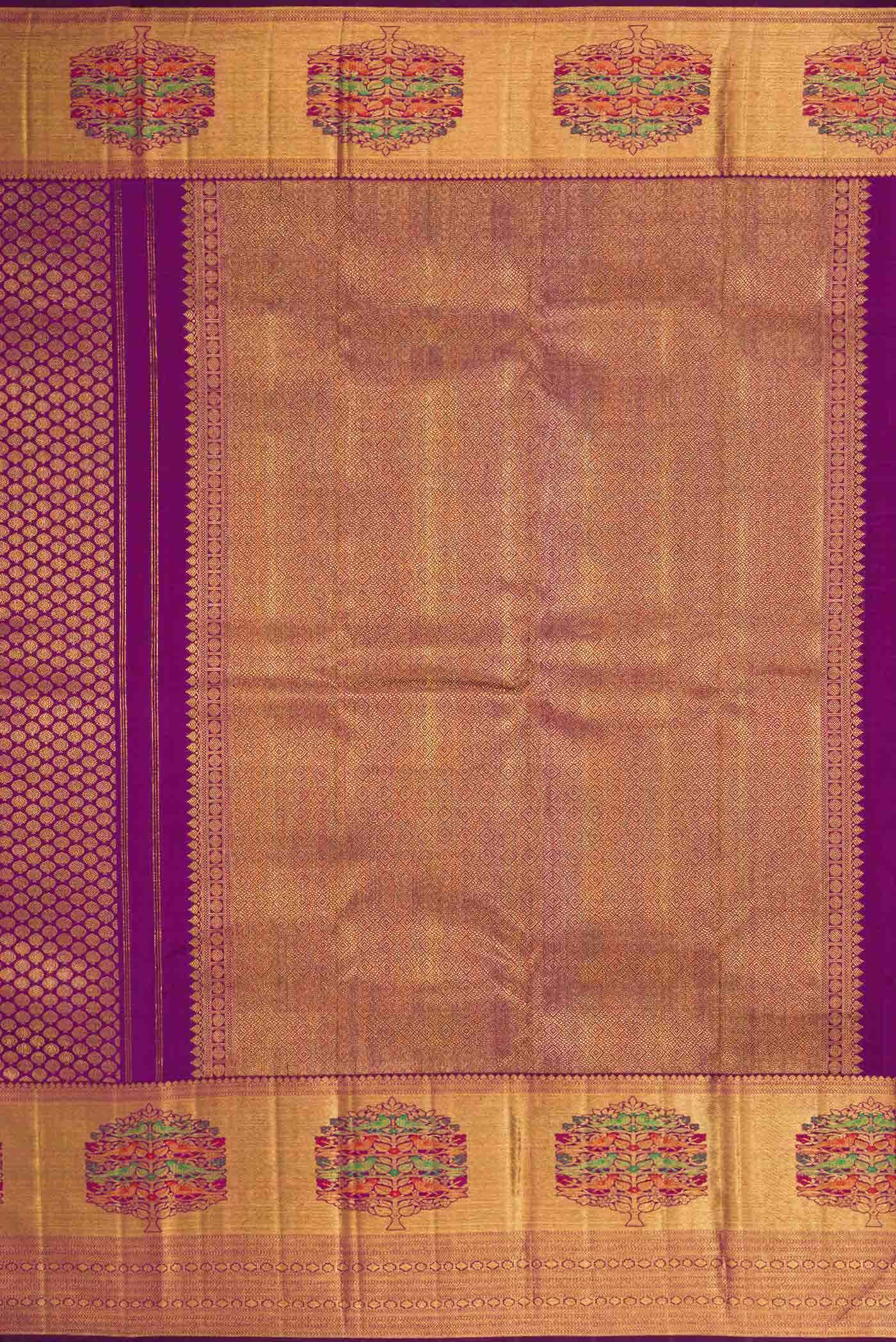 Magenta Dual Tone Kanchipuram Silk Saree