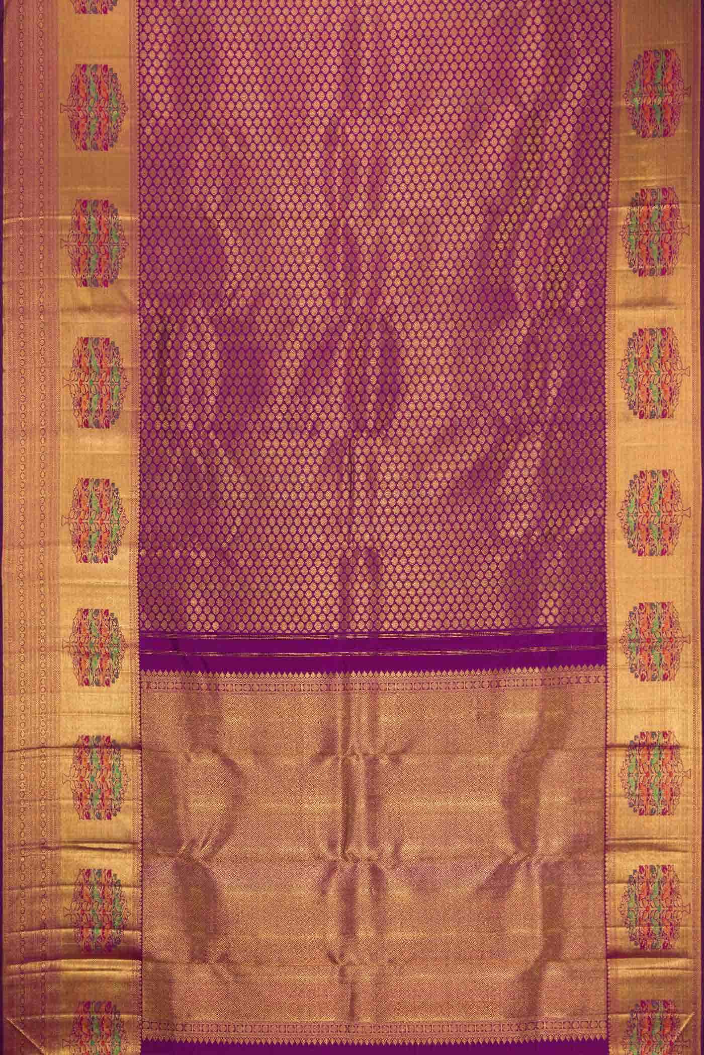 Magenta Dual Tone Kanchipuram Silk Saree