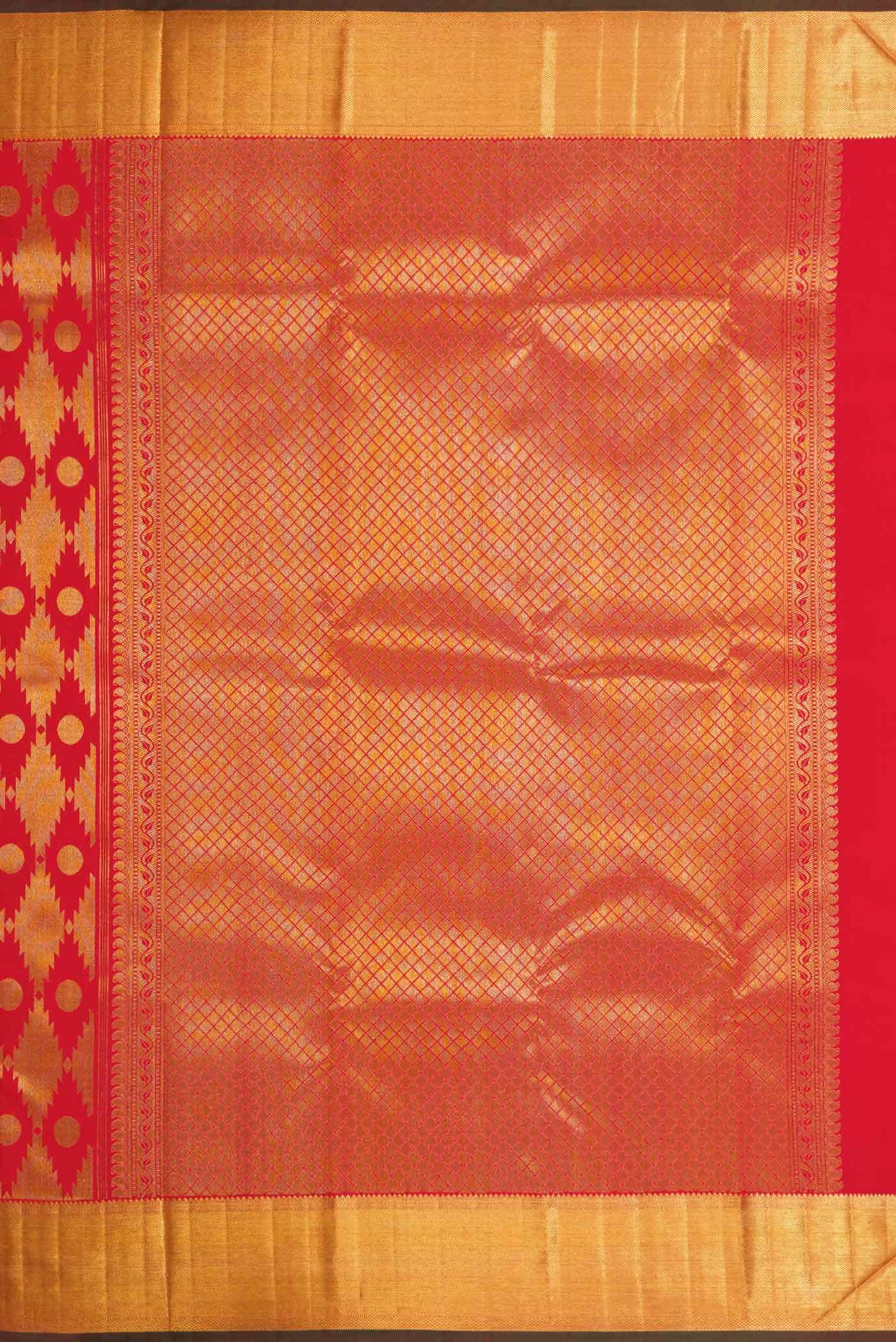 Red Dual Tone Kanchipuram Silk Saree