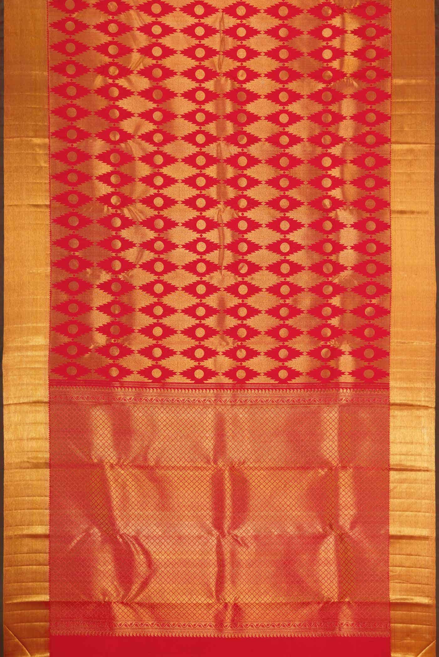 Red Dual Tone Kanchipuram Silk Saree