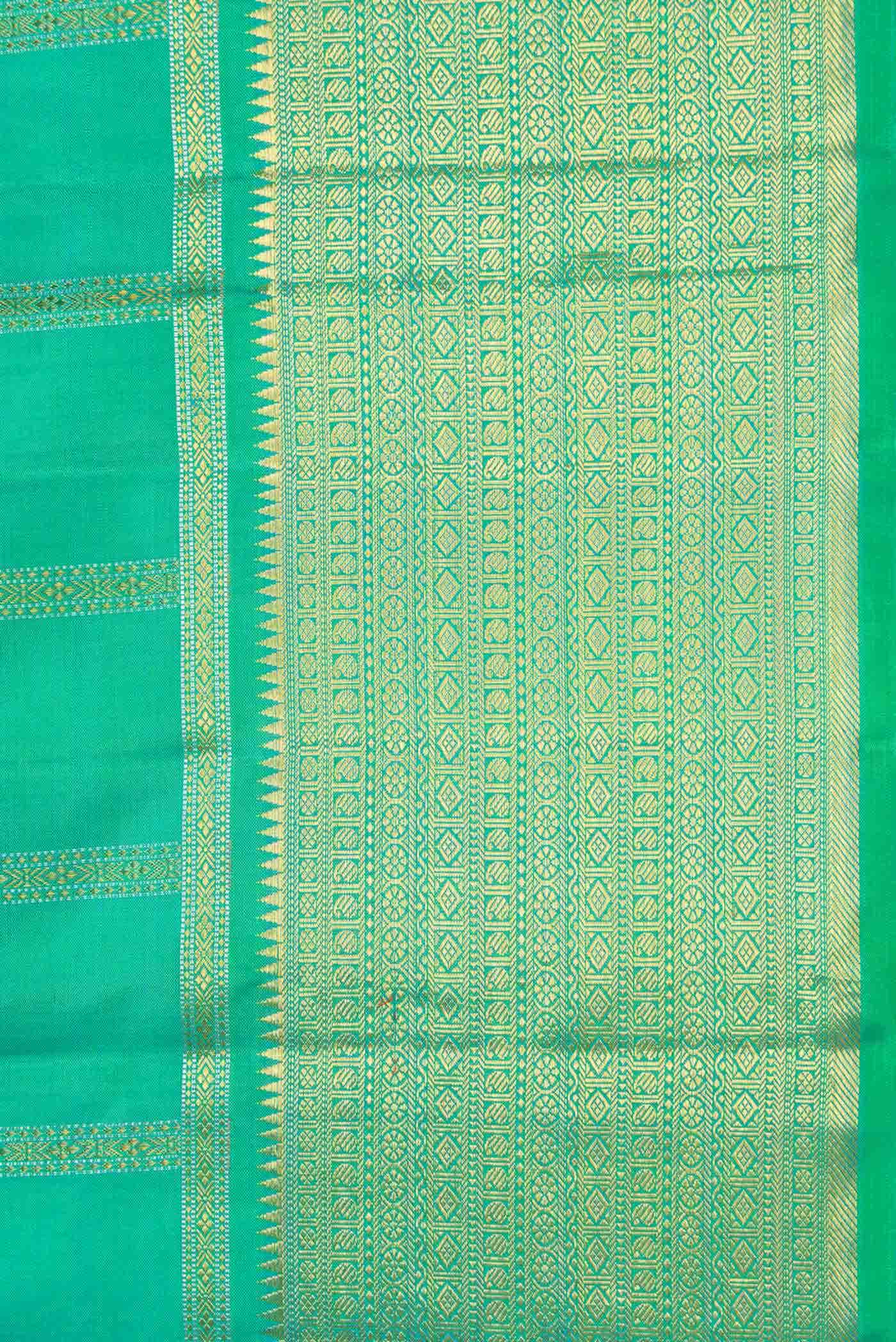 Sea Green Dual Tone Kanchipuram Silk Saree