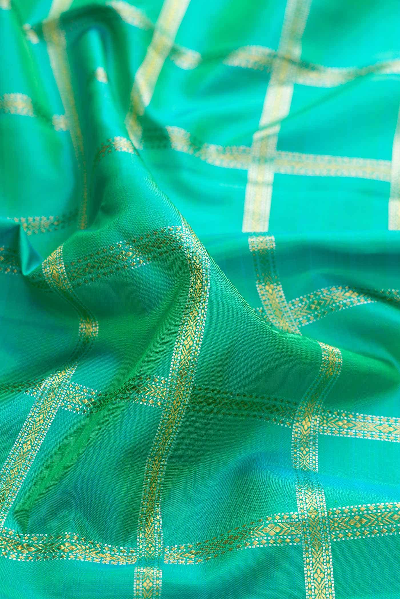 Sea Green Dual Tone Kanchipuram Silk Saree