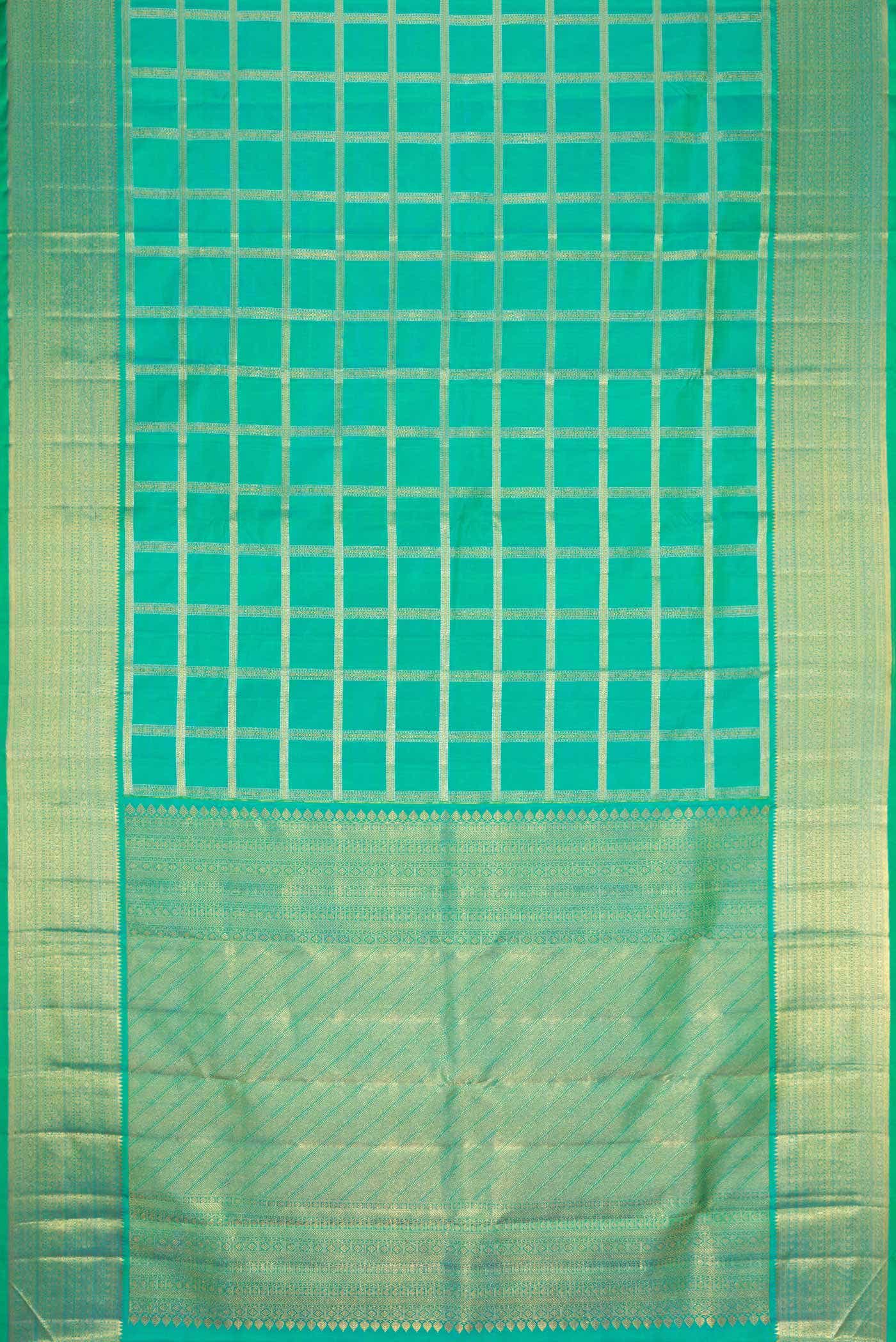 Sea Green Dual Tone Kanchipuram Silk Saree
