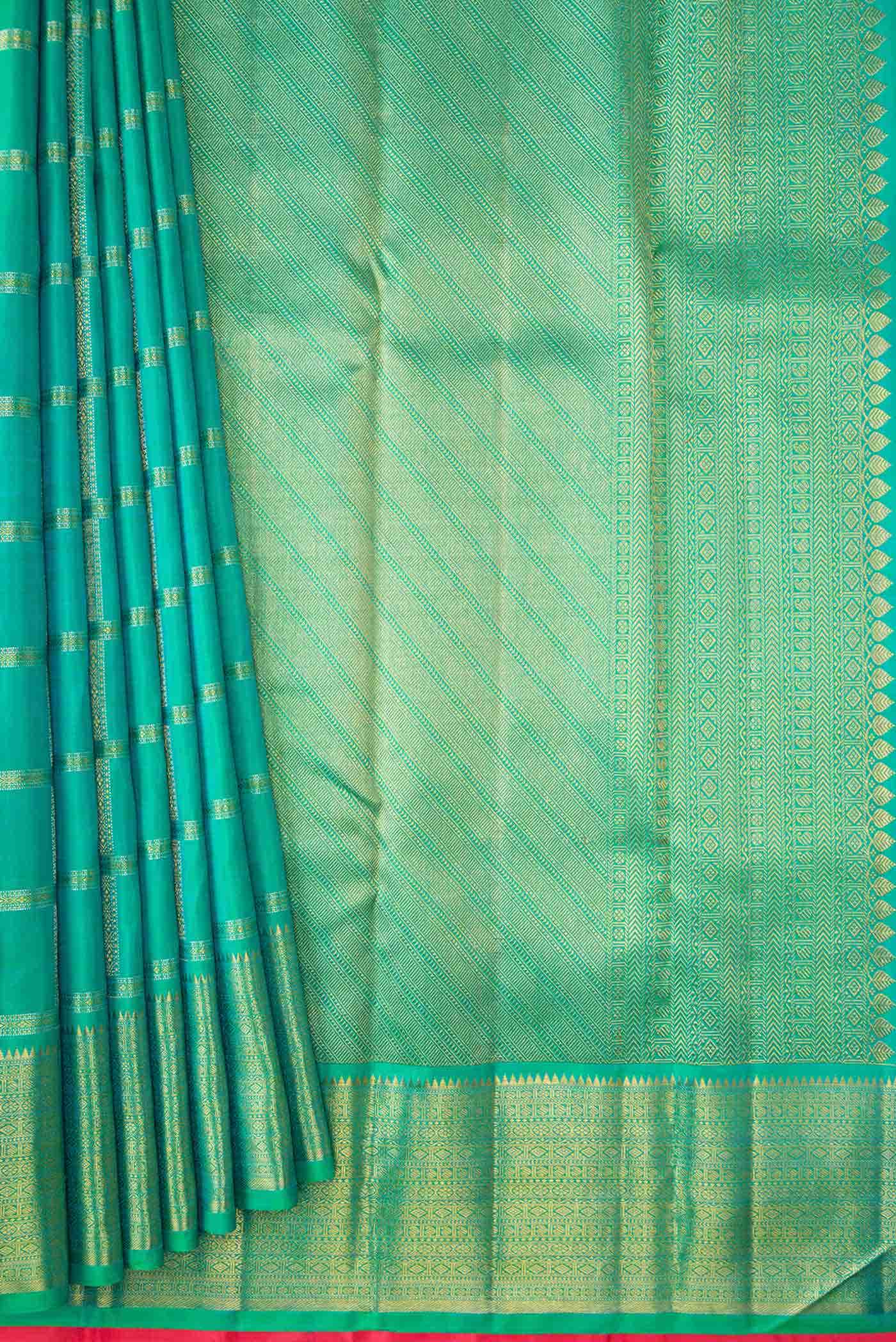 Sea Green Dual Tone Kanchipuram Silk Saree