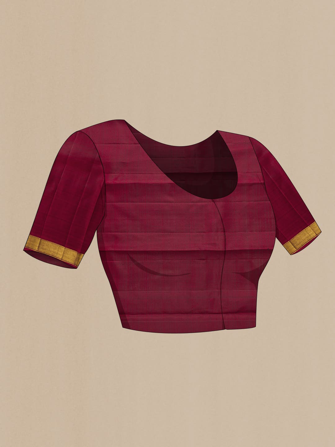 Pure Silk Pure Zari Maroon Dual Tone Kanchipuram Saree