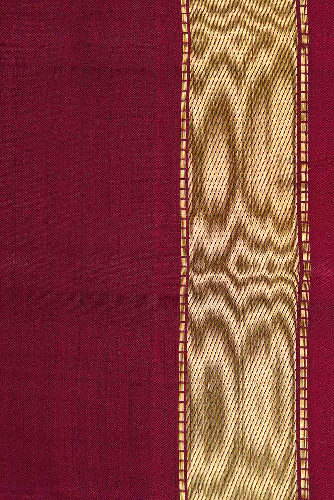 Pure Silk Pure Zari Maroon Dual Tone Kanchipuram Saree