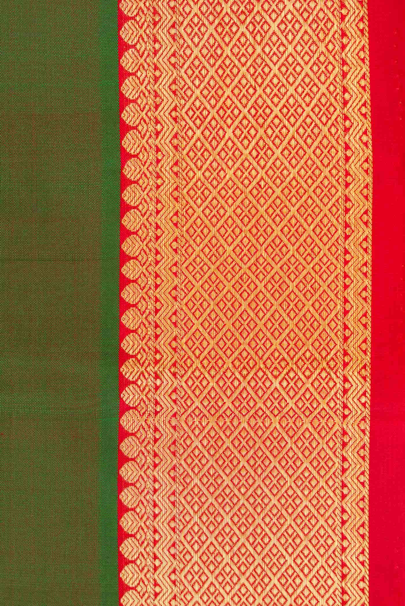 Pure Silk Pure Zari Green Dual Tone Kanchipuram Saree