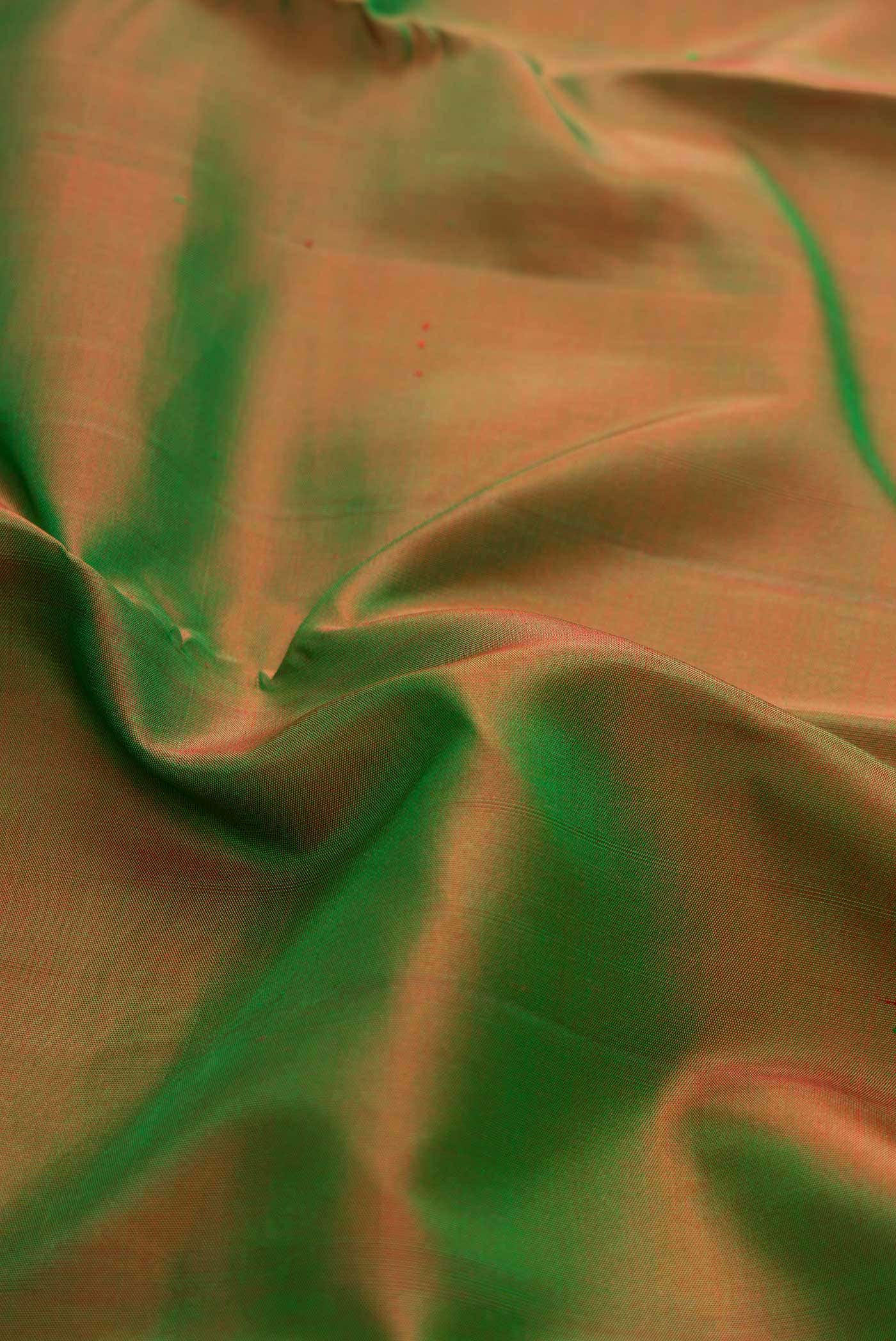 Pure Silk Pure Zari Green Dual Tone Kanchipuram Saree