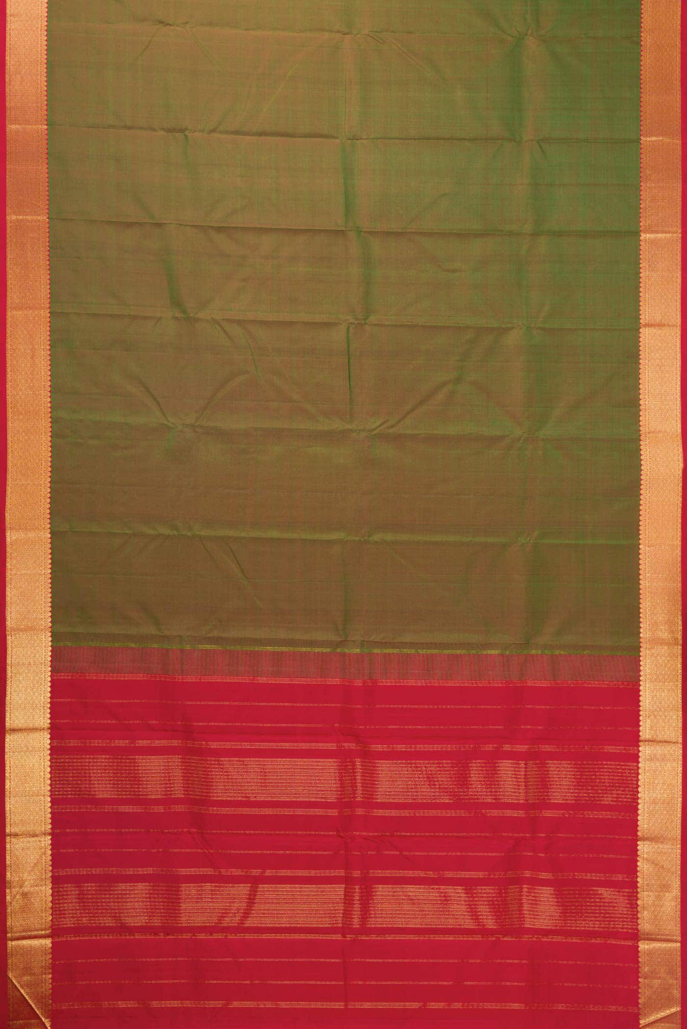 Pure Silk Pure Zari Green Dual Tone Kanchipuram Saree