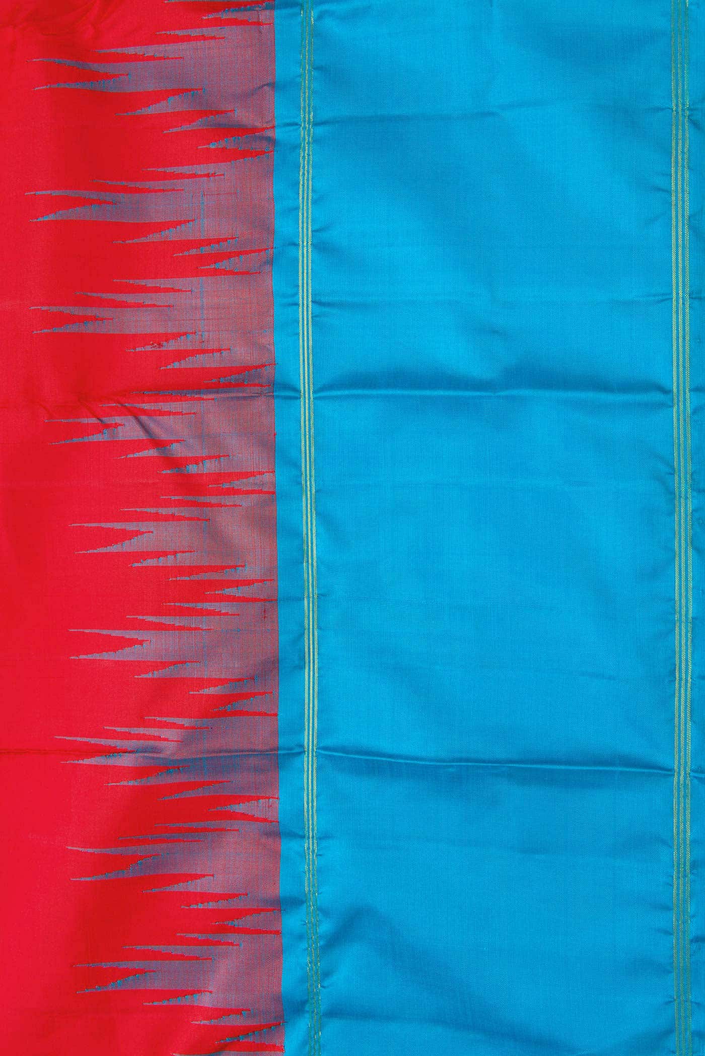 Pure Silk Pure Zari Red Dual Tone Kanchipuram Saree