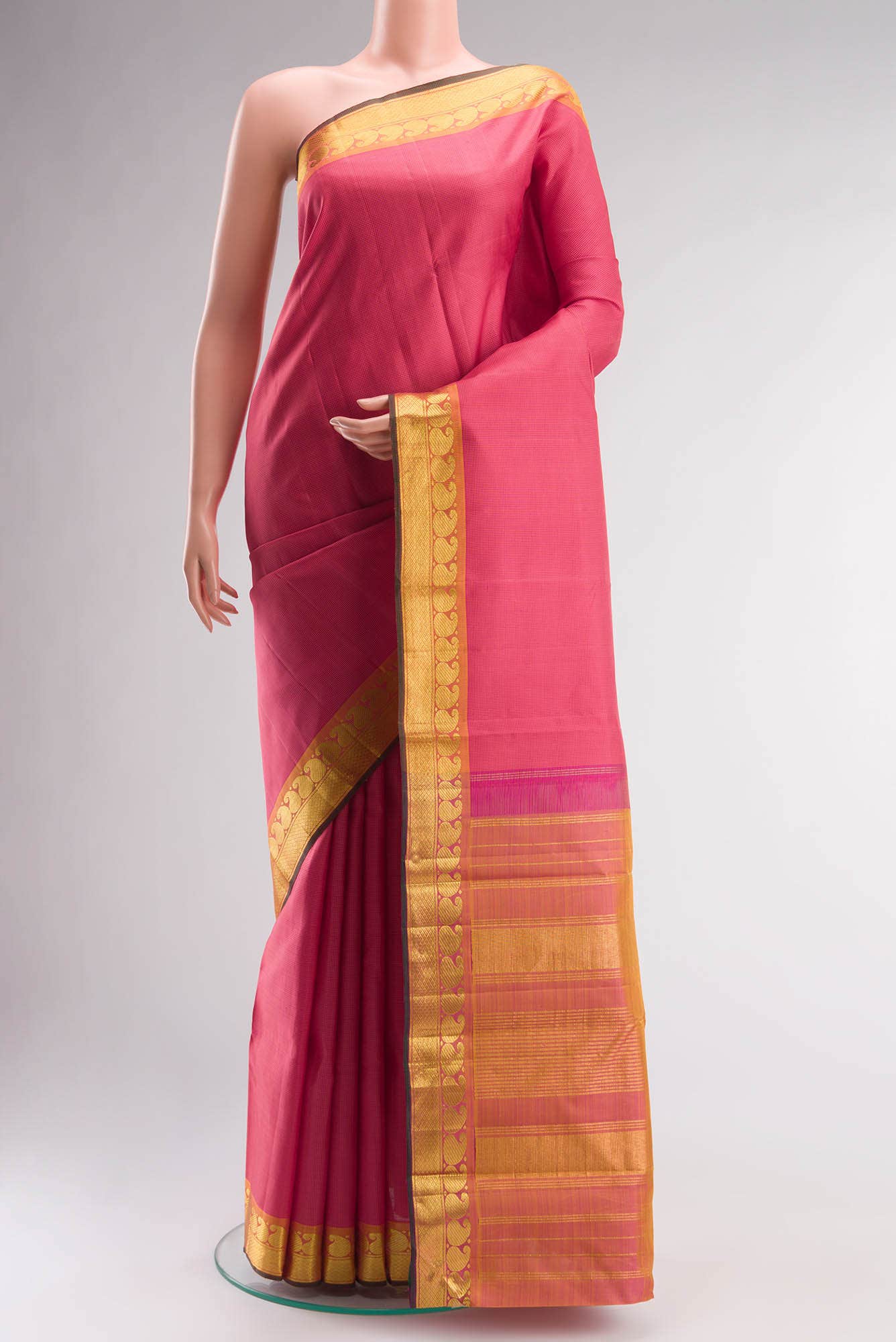 Pink Kanchipuram Silk Saree